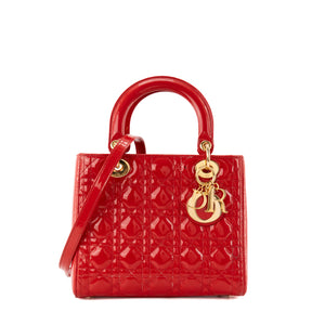 DIOR - Lady Dior in red patent leather