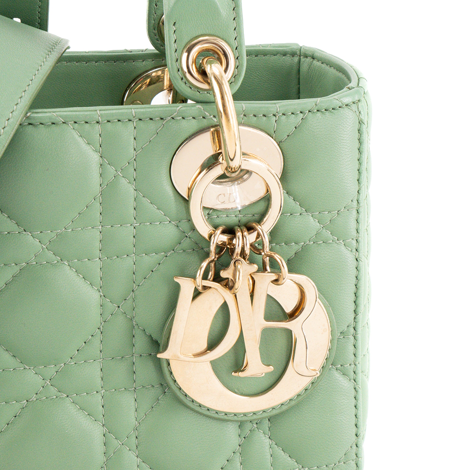DIOR - Sac à main Lady Dior My ABC Small en cuir cannage vert