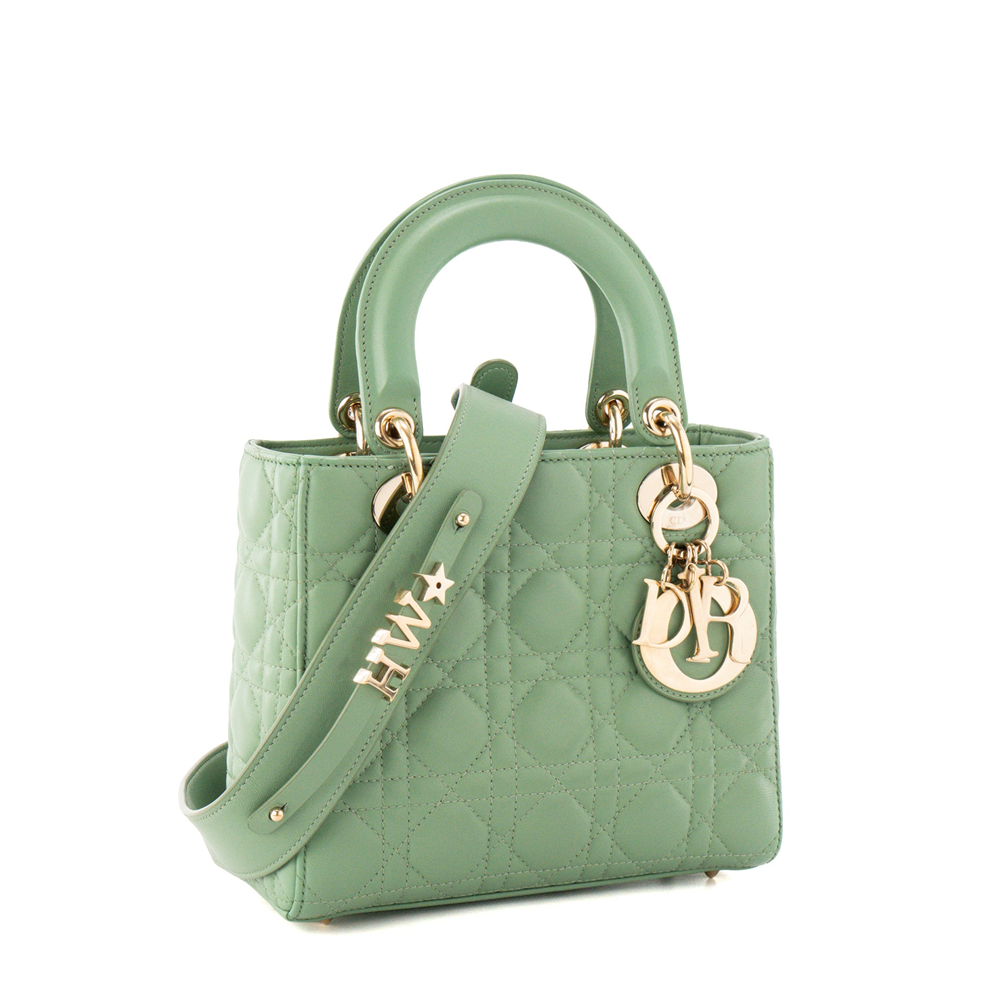 DIOR - Sac à main Lady Dior My ABC Small en cuir cannage vert