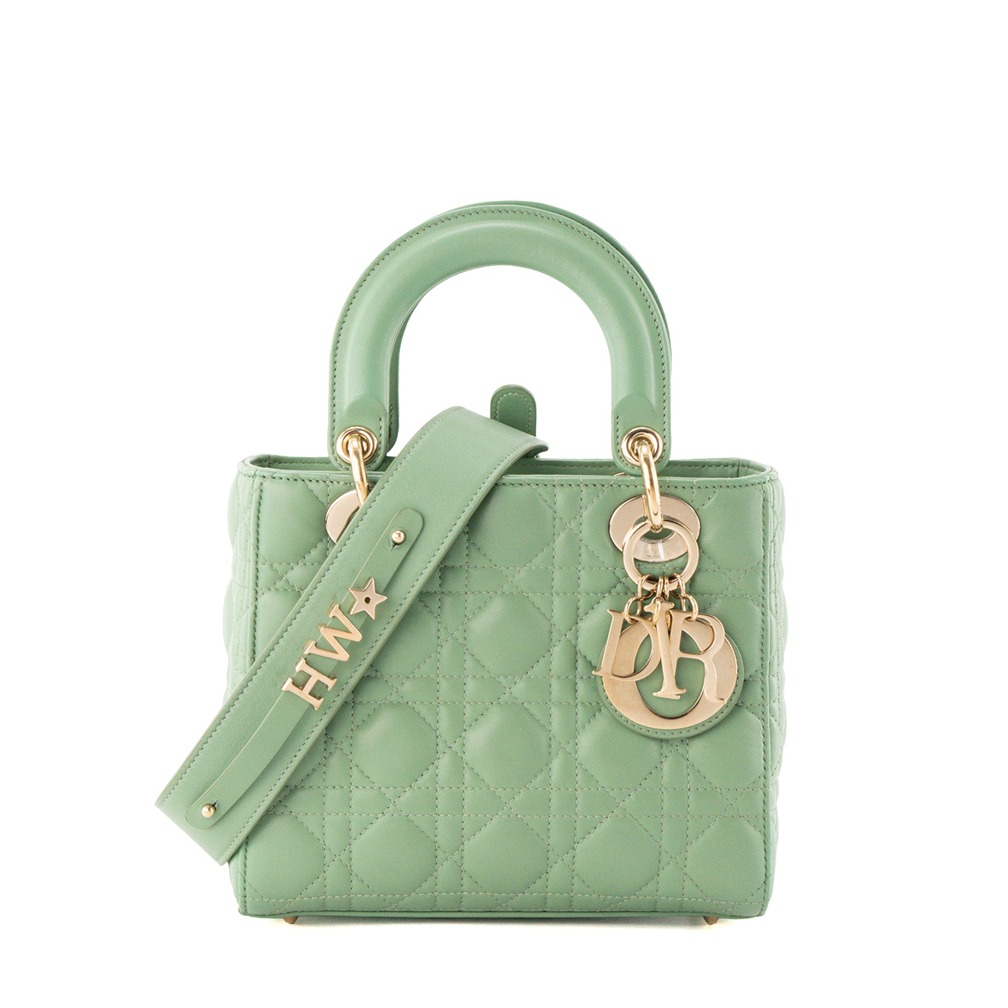 DIOR - Sac à main Lady Dior My ABC Small en cuir cannage vert
