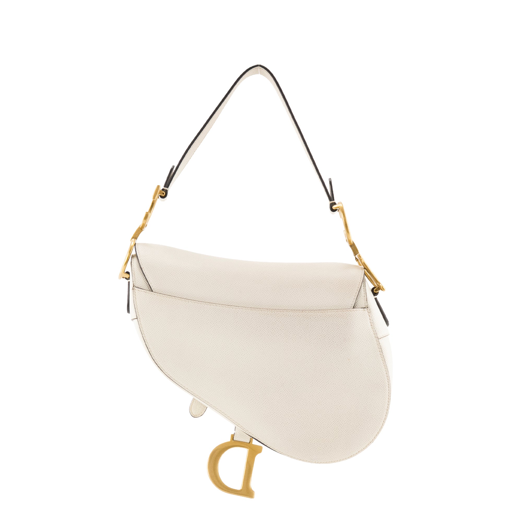 DIOR - Sac à main Saddle Dior en cuir grainé ivoire