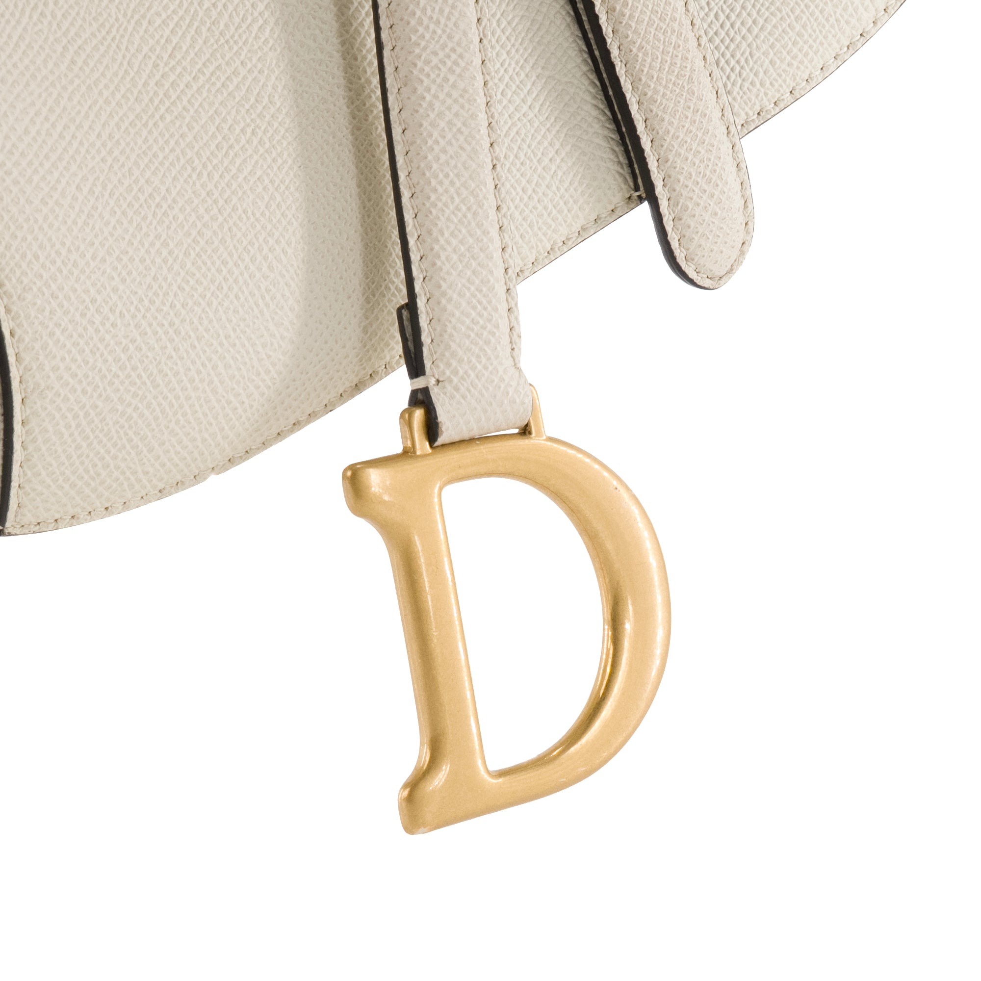 DIOR - Sac à main Saddle Dior en cuir grainé ivoire