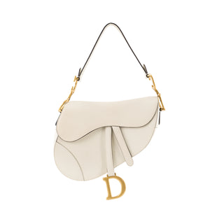 DIOR - Sac à main Saddle Dior en cuir grainé ivoire
