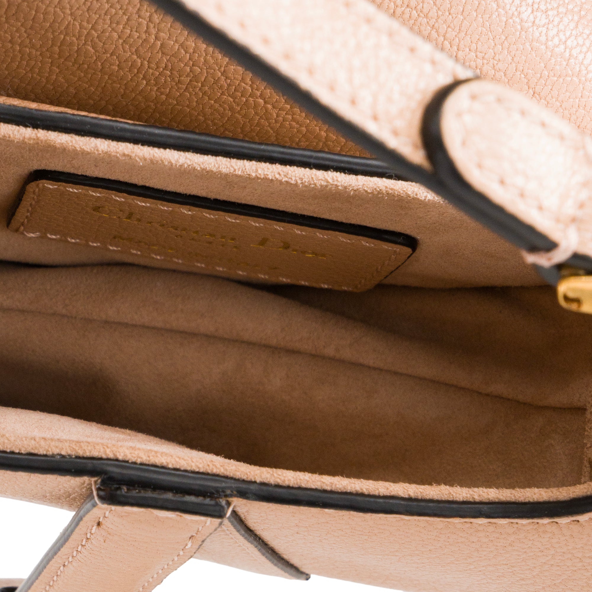DIOR - Sac à main Saddle Micro Dior en cuir grainé rose ancien