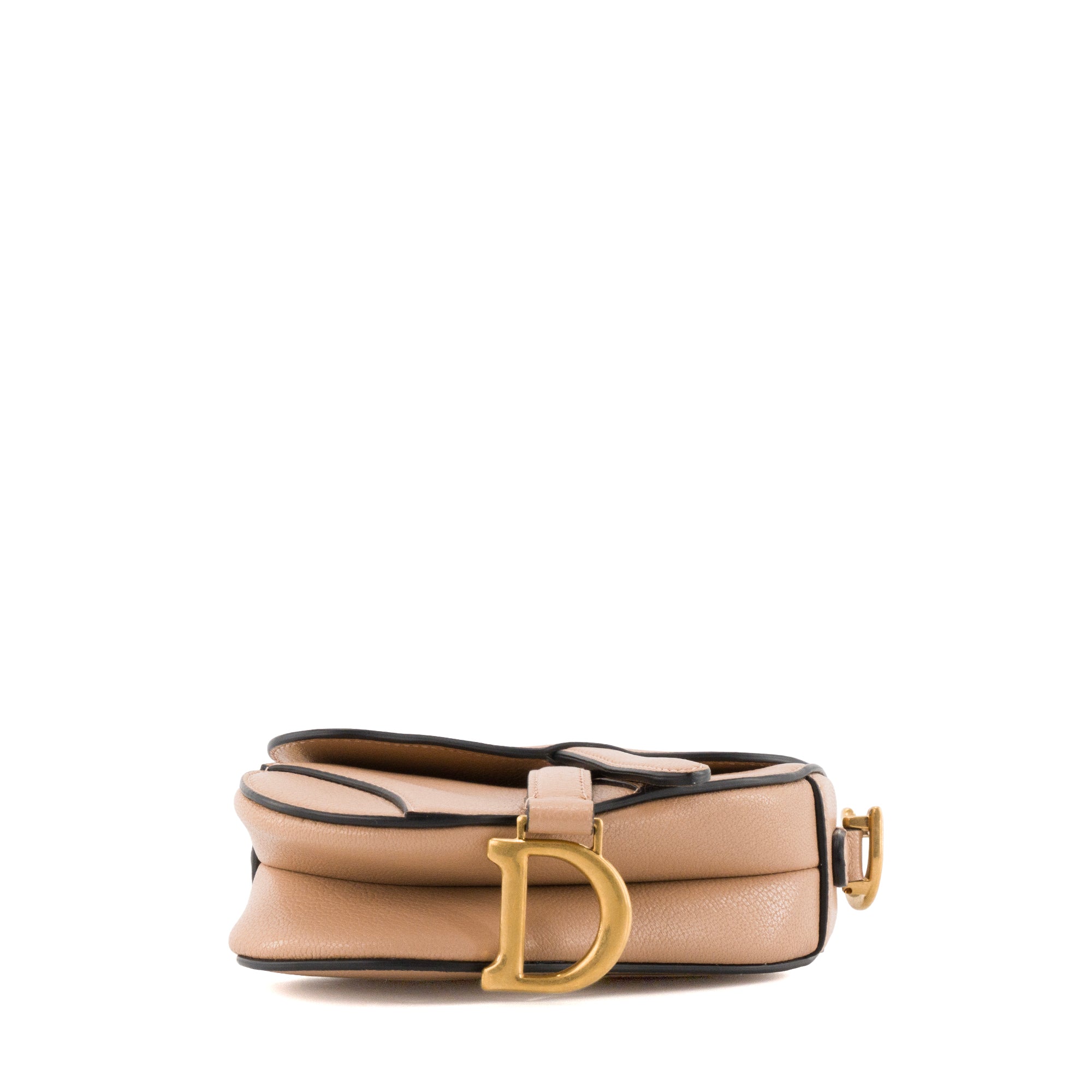 DIOR - Sac à main Saddle Micro Dior en cuir grainé rose ancien