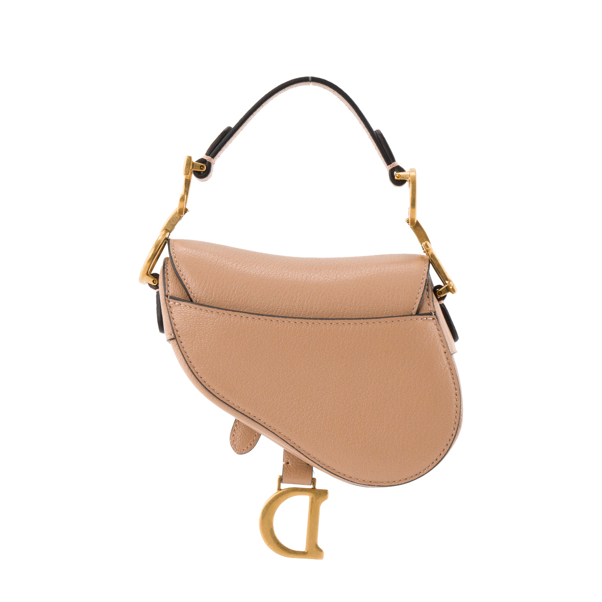 DIOR - Sac à main Saddle Micro Dior en cuir grainé rose ancien
