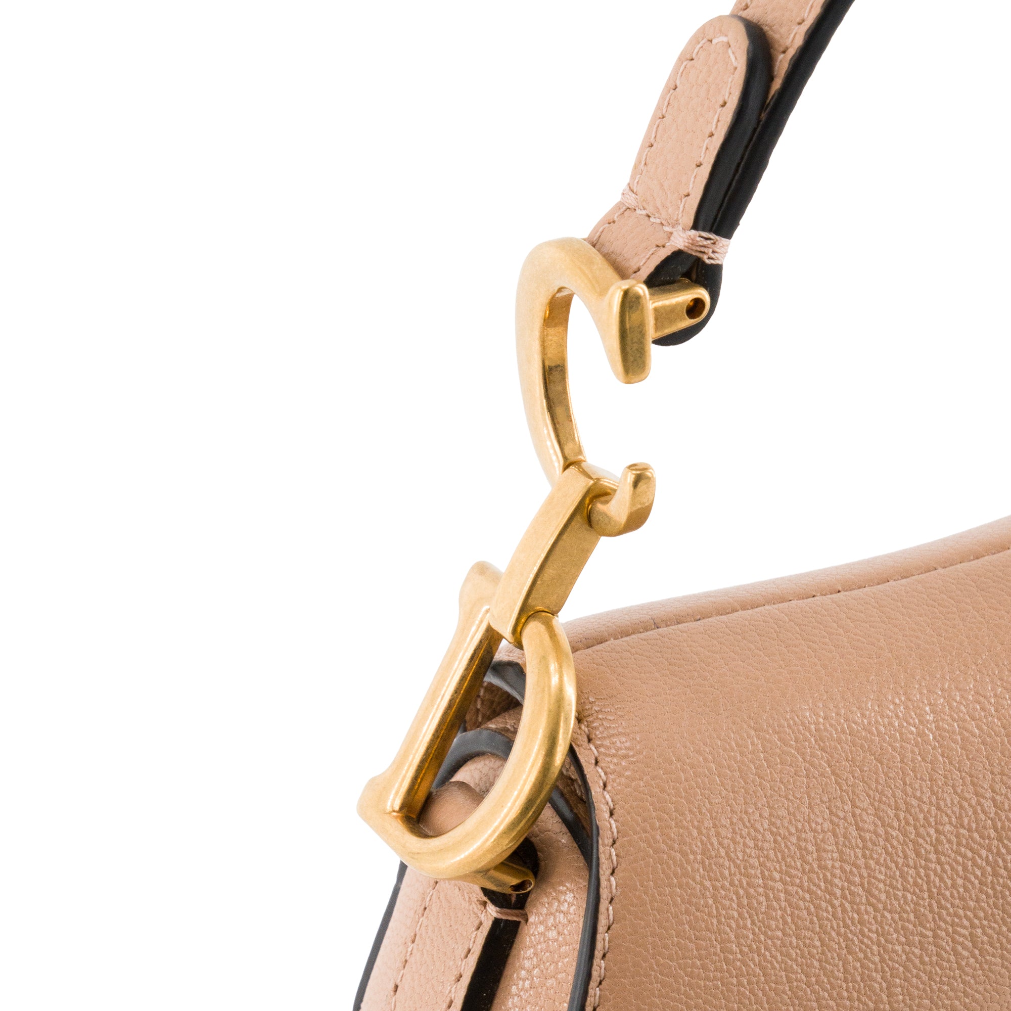 DIOR - Sac à main Saddle Micro Dior en cuir grainé rose ancien