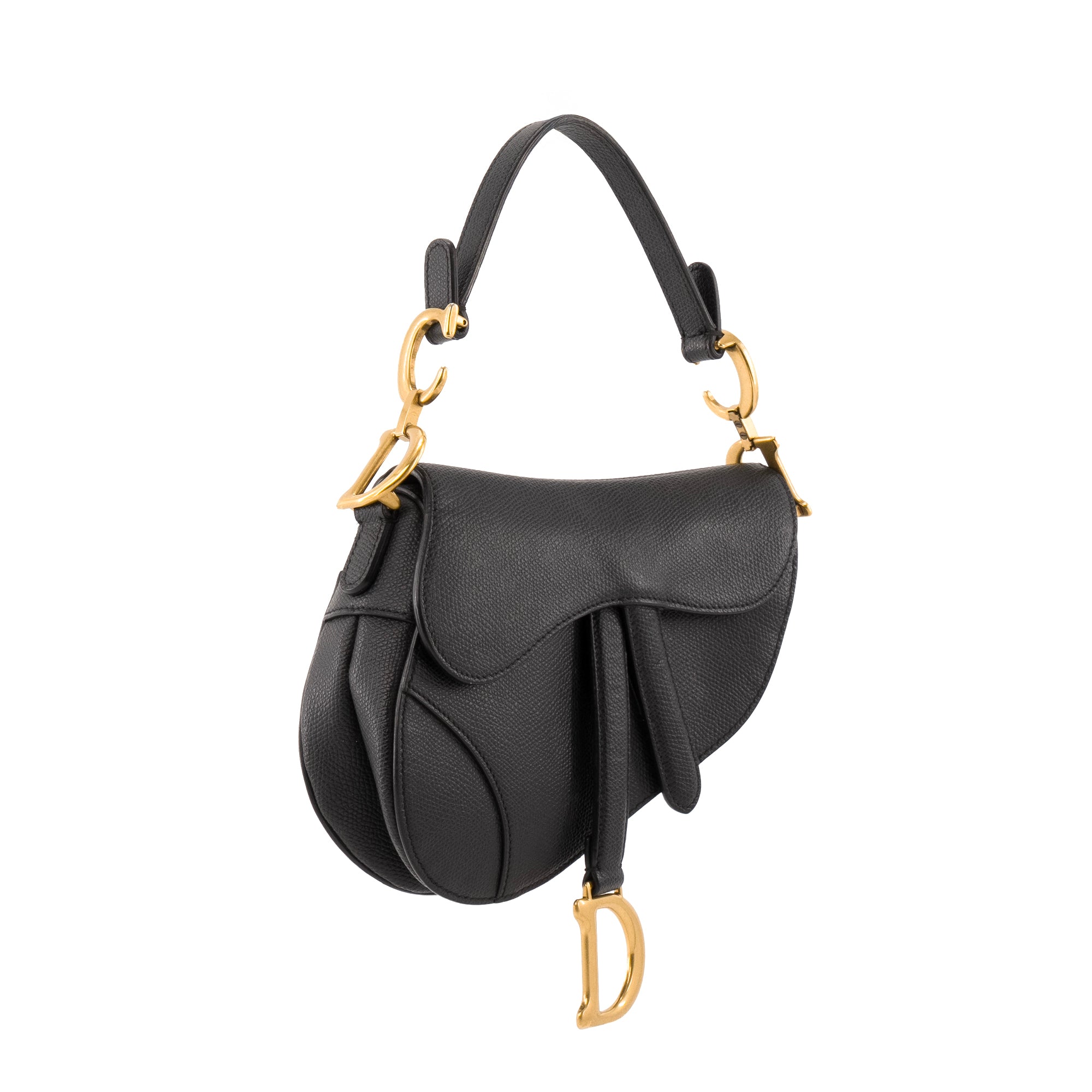 DIOR - Sac à main Saddle mini Dior en cuir grainé noir