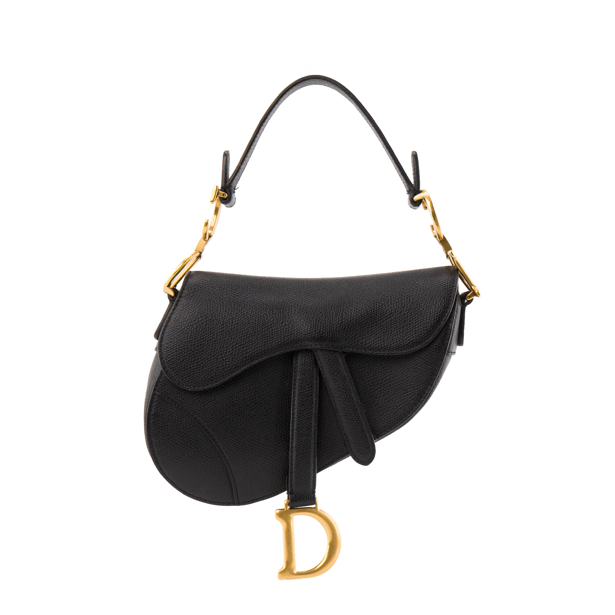 DIOR - Sac à main Saddle mini Dior en cuir grainé noir