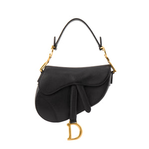 DIOR - Sac à main Saddle mini Dior en cuir grainé noir