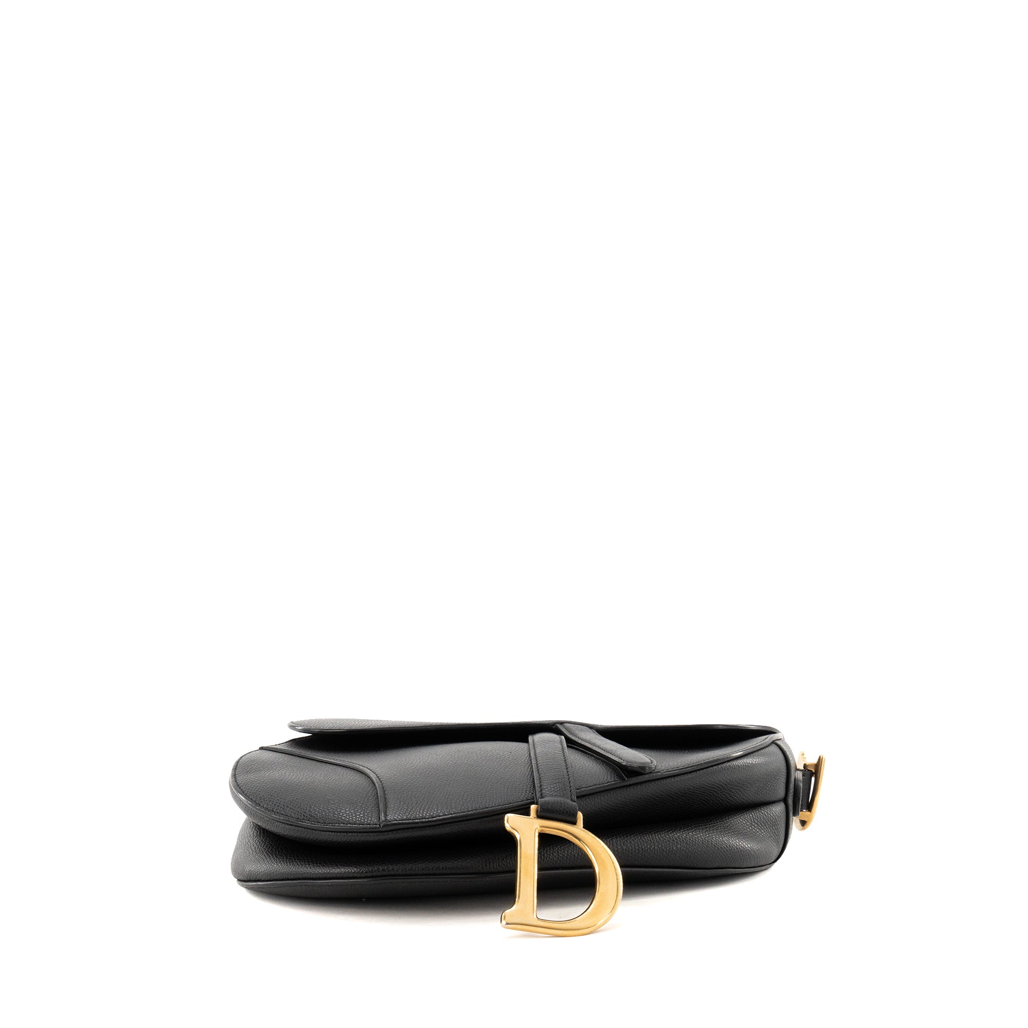 DIOR - Sac à épaule Saddle small Dior en cuir grainé noir