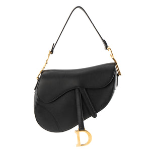 DIOR - Sac à épaule Saddle small Dior en cuir grainé noir