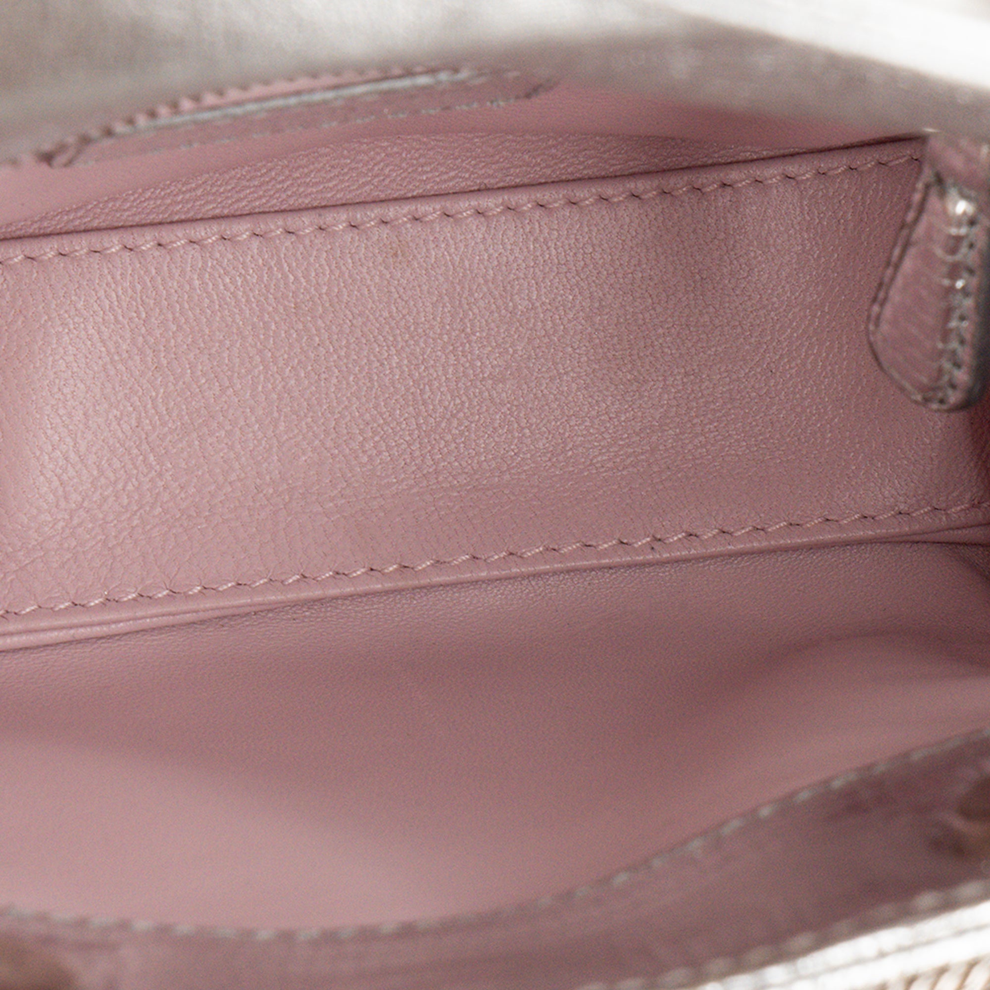 DIOR - Sac à bandoulière Lady Dior Mini en cuir exotique lézard argenté édition limitée