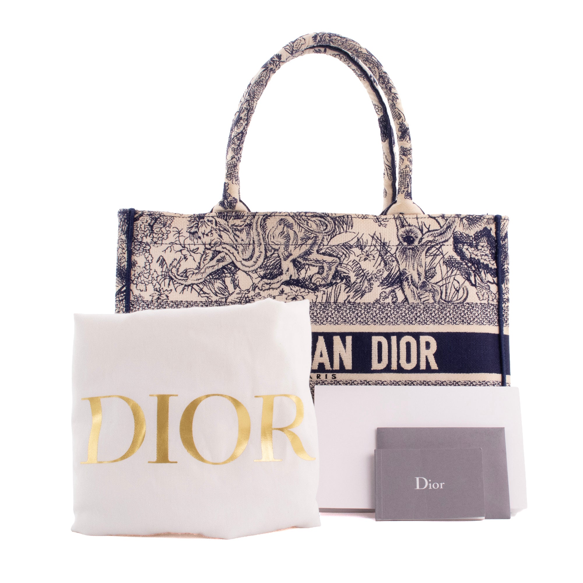 DIOR - Book Tote bag in navy blue toile de jouy