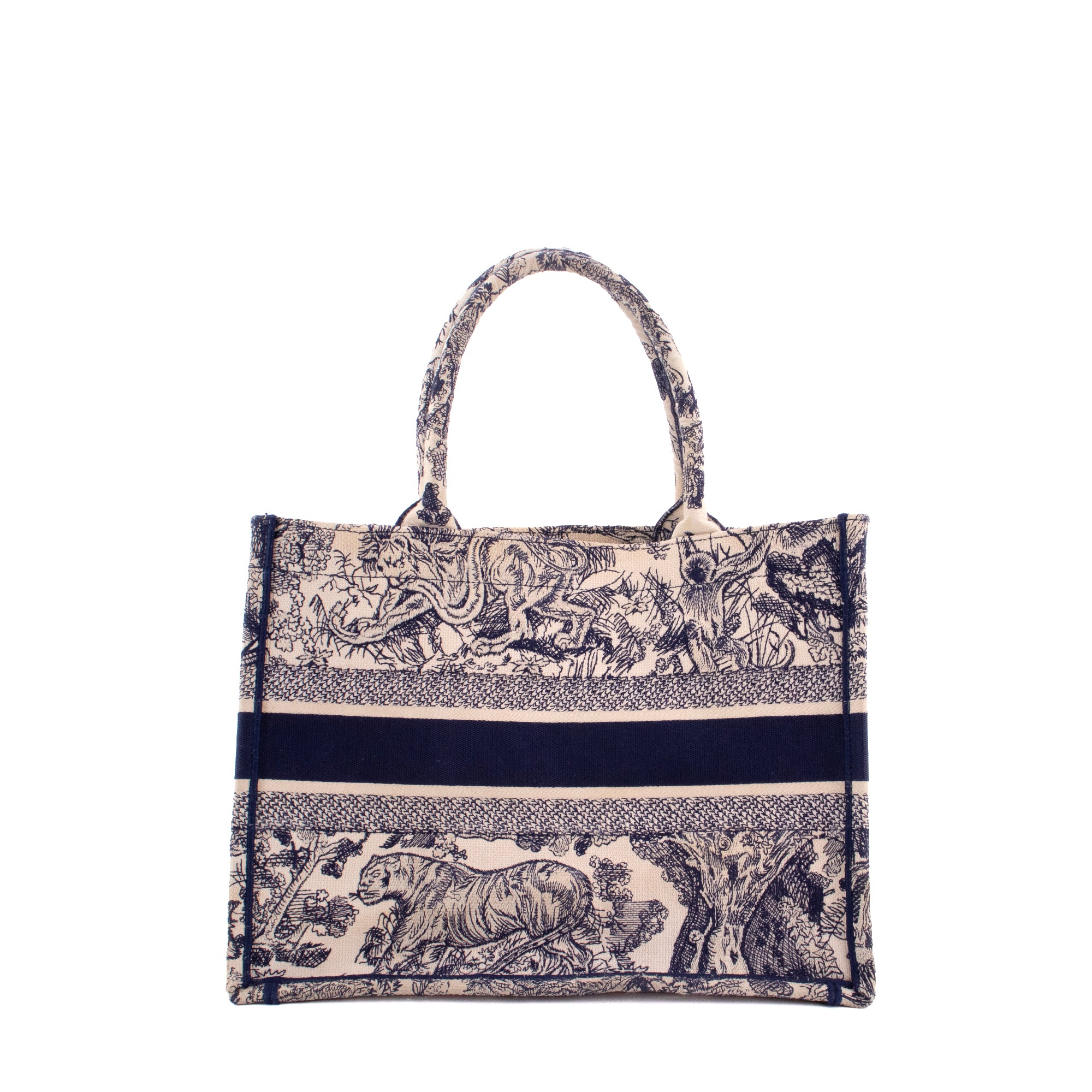 DIOR - Book Tote bag in navy blue toile de jouy