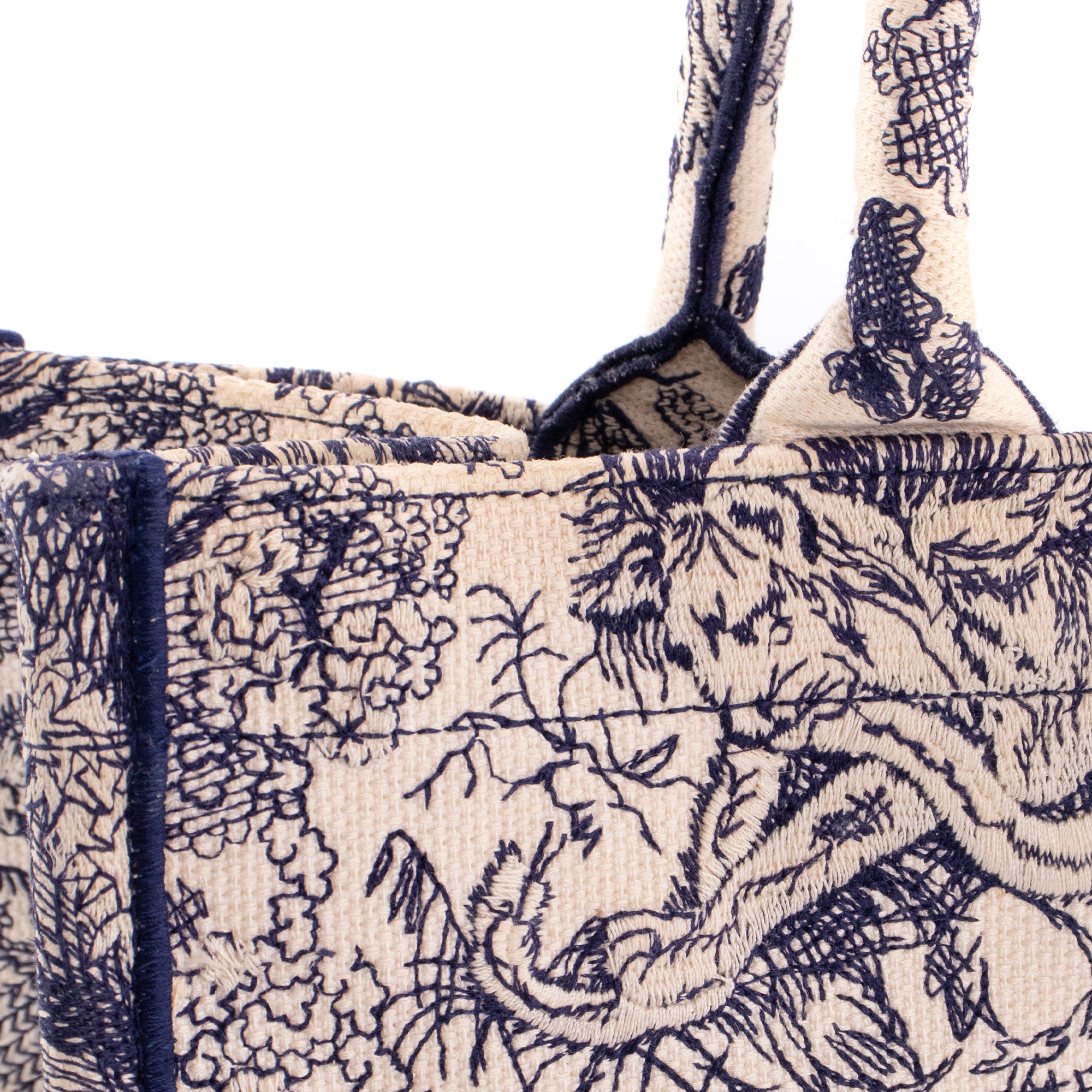DIOR - Book Tote bag in navy blue toile de jouy