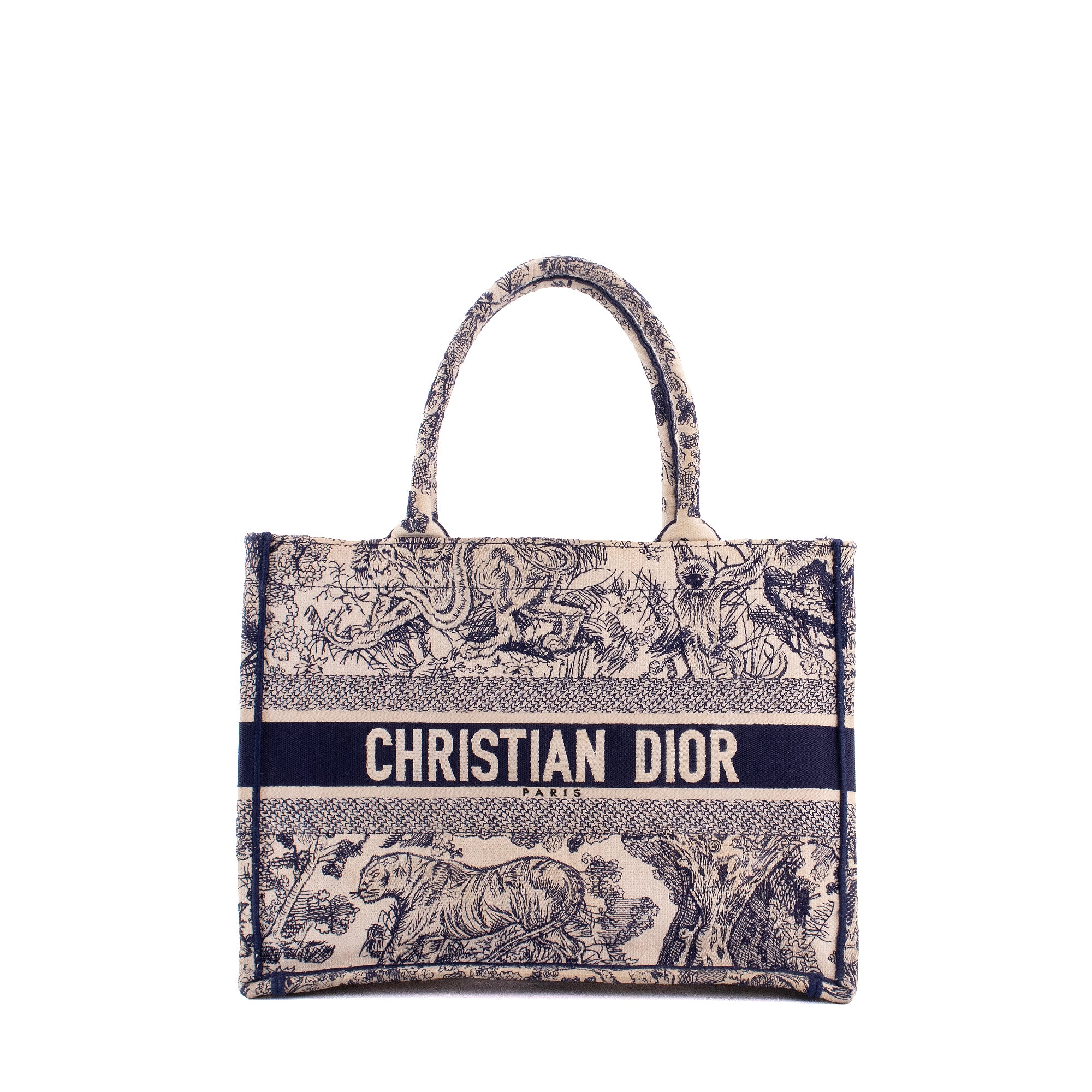 DIOR - Book Tote bag in navy blue toile de jouy