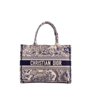 DIOR - Book Tote bag in navy blue toile de jouy