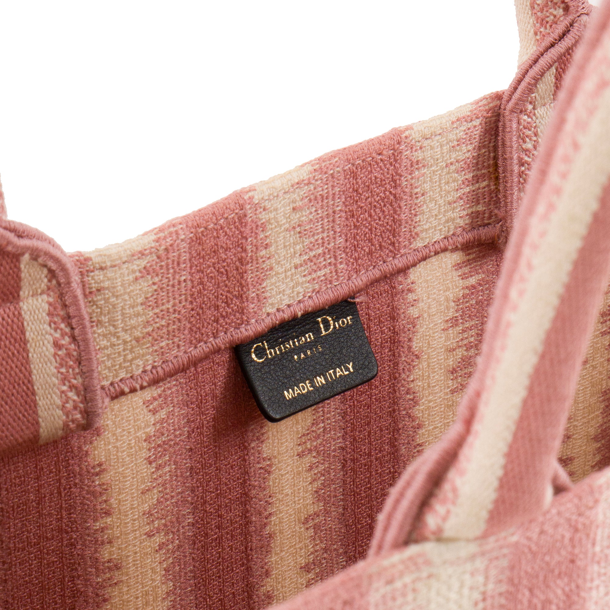 DIOR - Sac cabas Book Tote large Dior en toile blanche et rose