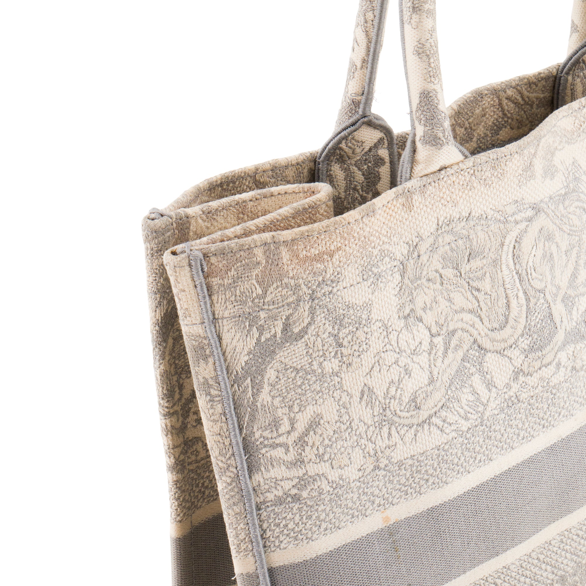DIOR - Sac cabas Book Tote large Dior en toile de jouy grise