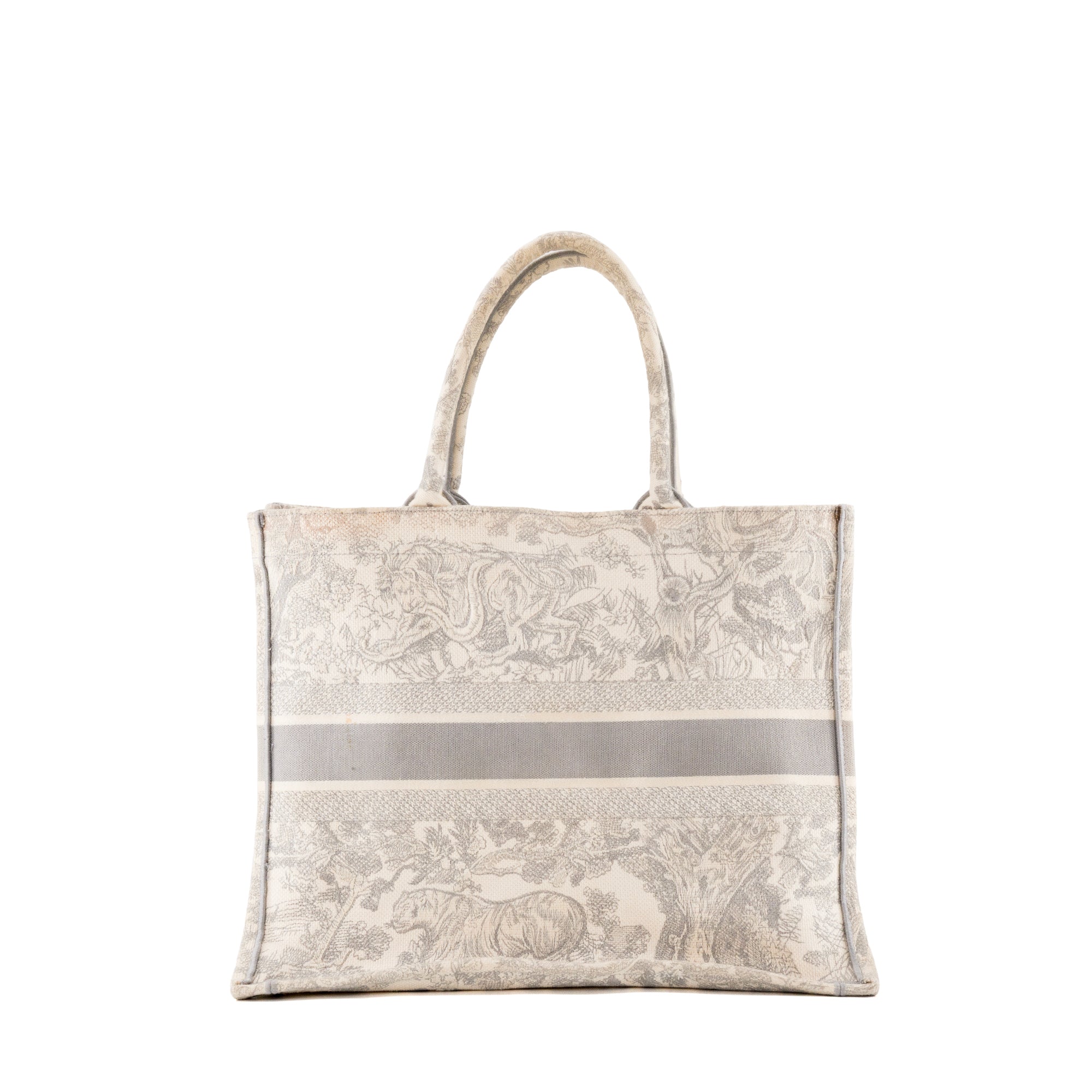 DIOR - Sac cabas Book Tote large Dior en toile de jouy grise