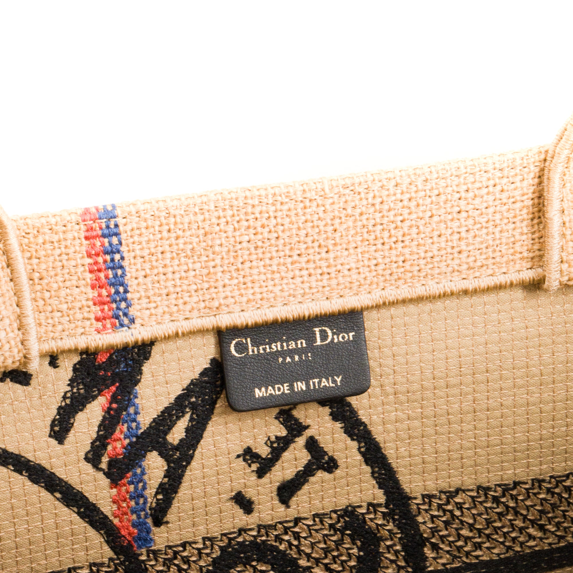 DIOR - Sac cabas Book Tote medium Dior en toile de jute marron