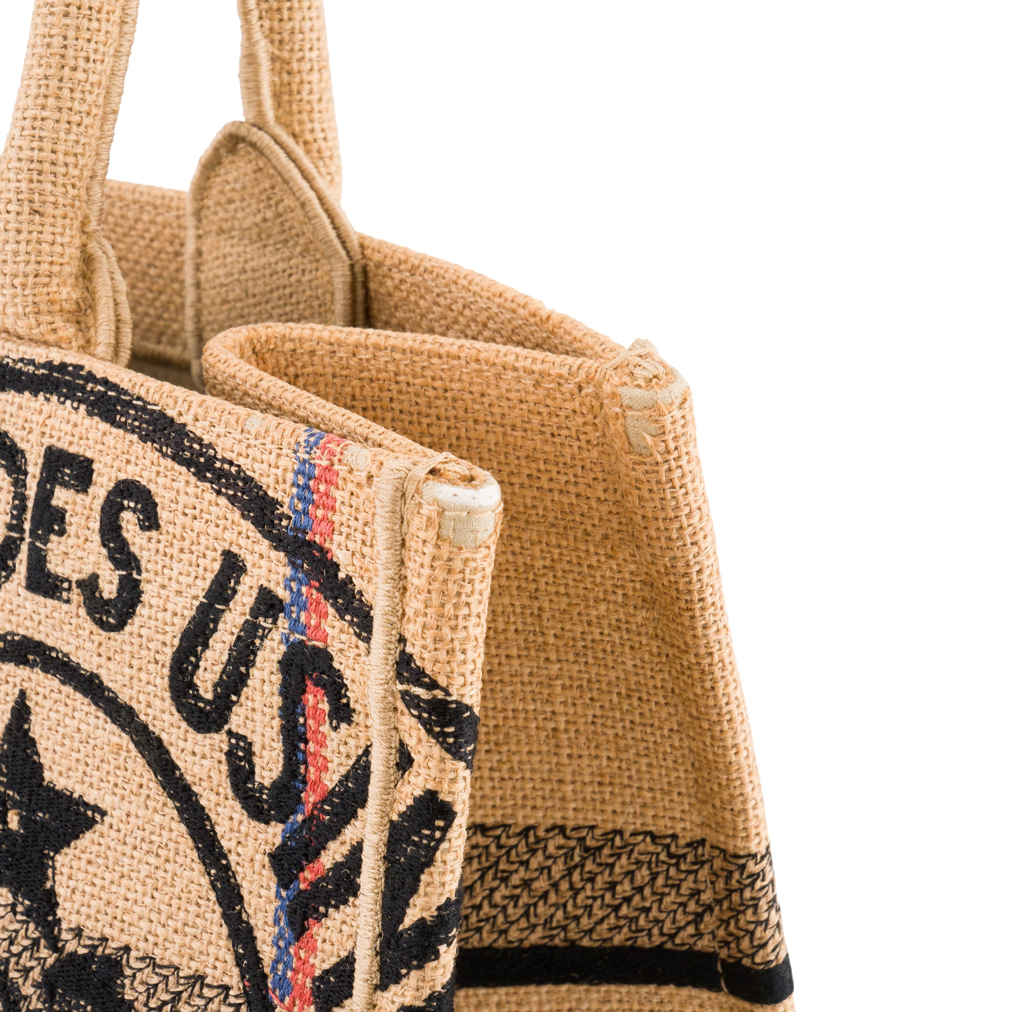 DIOR - Sac cabas Book Tote medium Dior en toile de jute marron