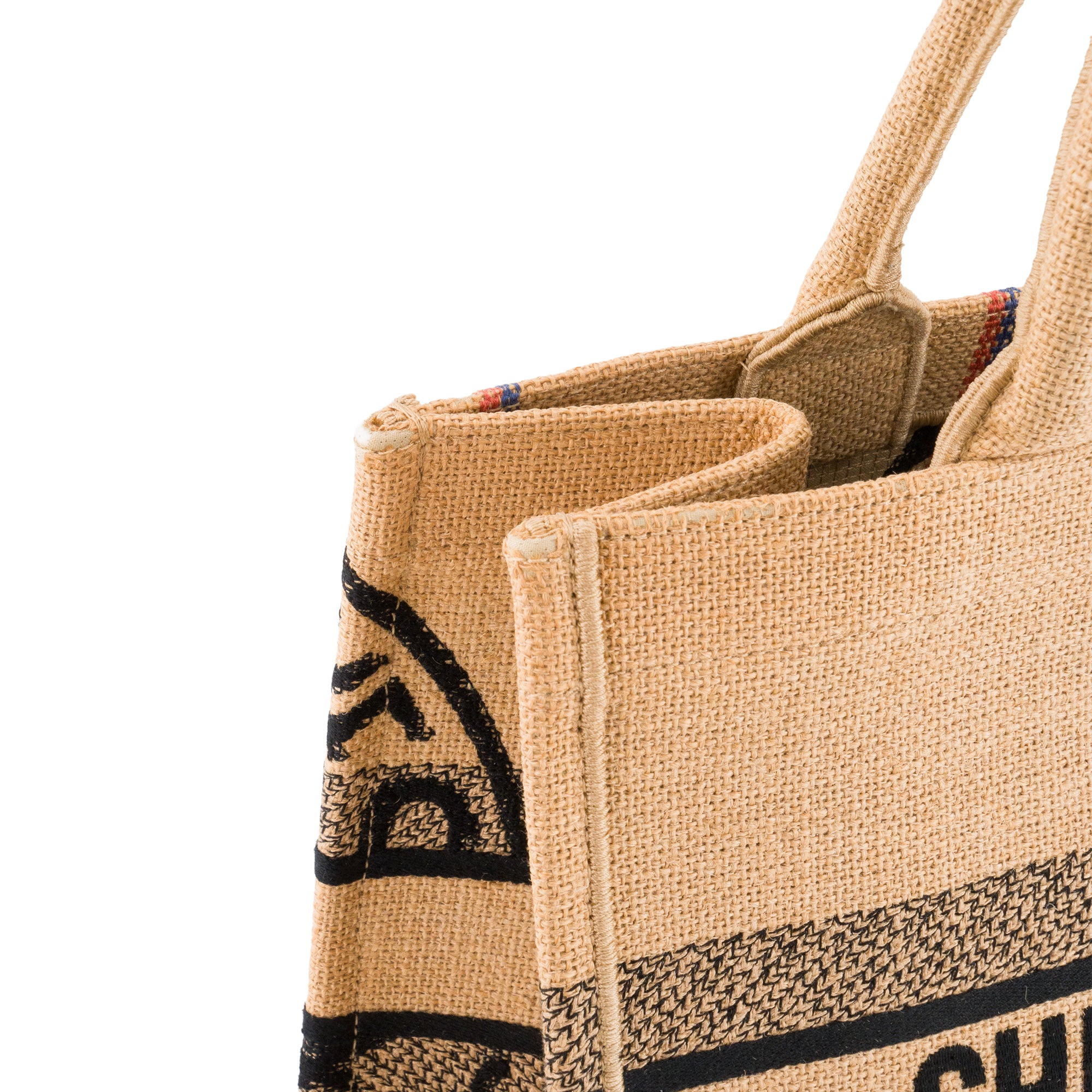 DIOR - Sac cabas Book Tote medium Dior en toile de jute marron