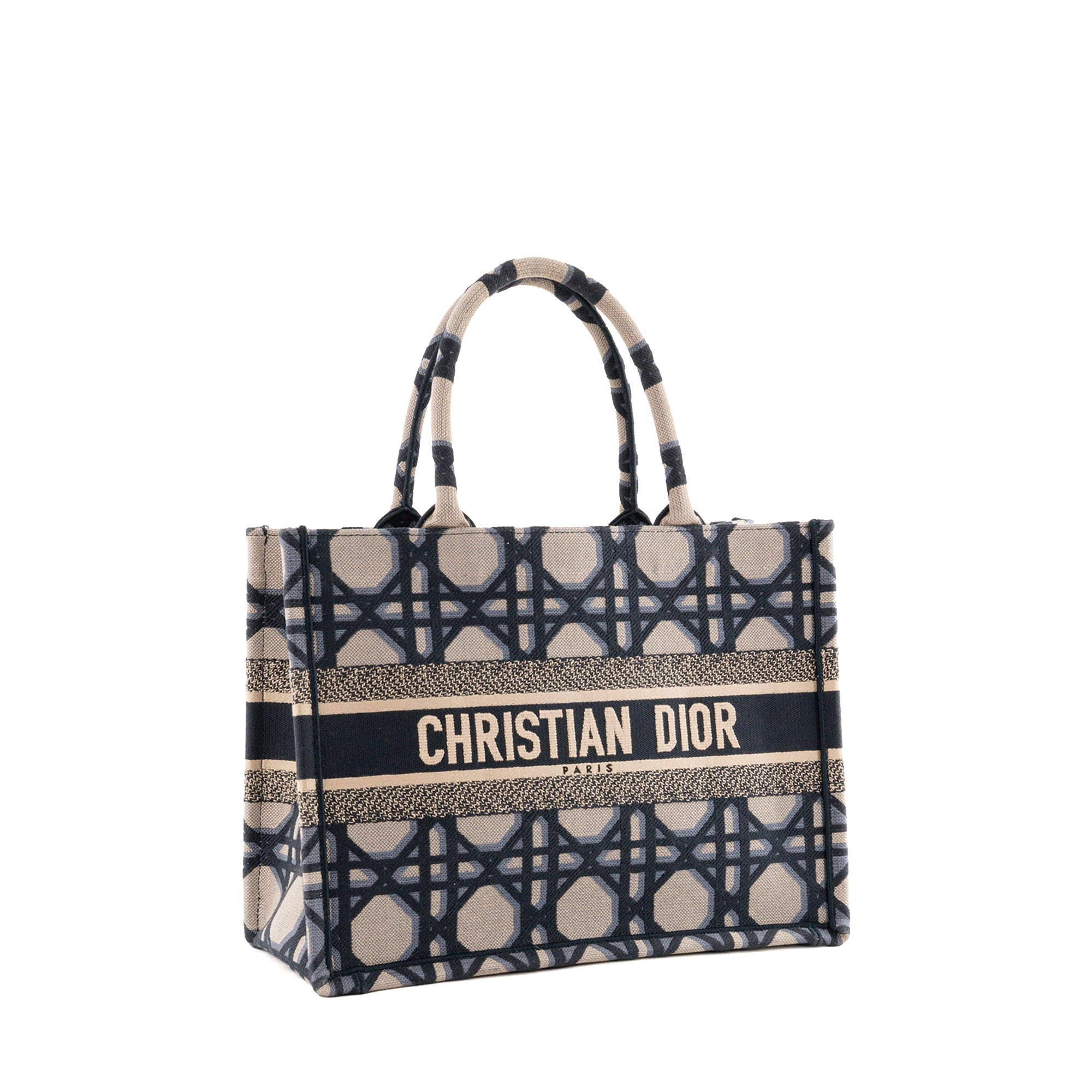 DIOR - Sac cabas BookTote moyen Dior en toile grise et bleu