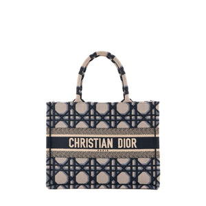 DIOR - Sac cabas Book Tote moyen Dior en toile grise et bleu