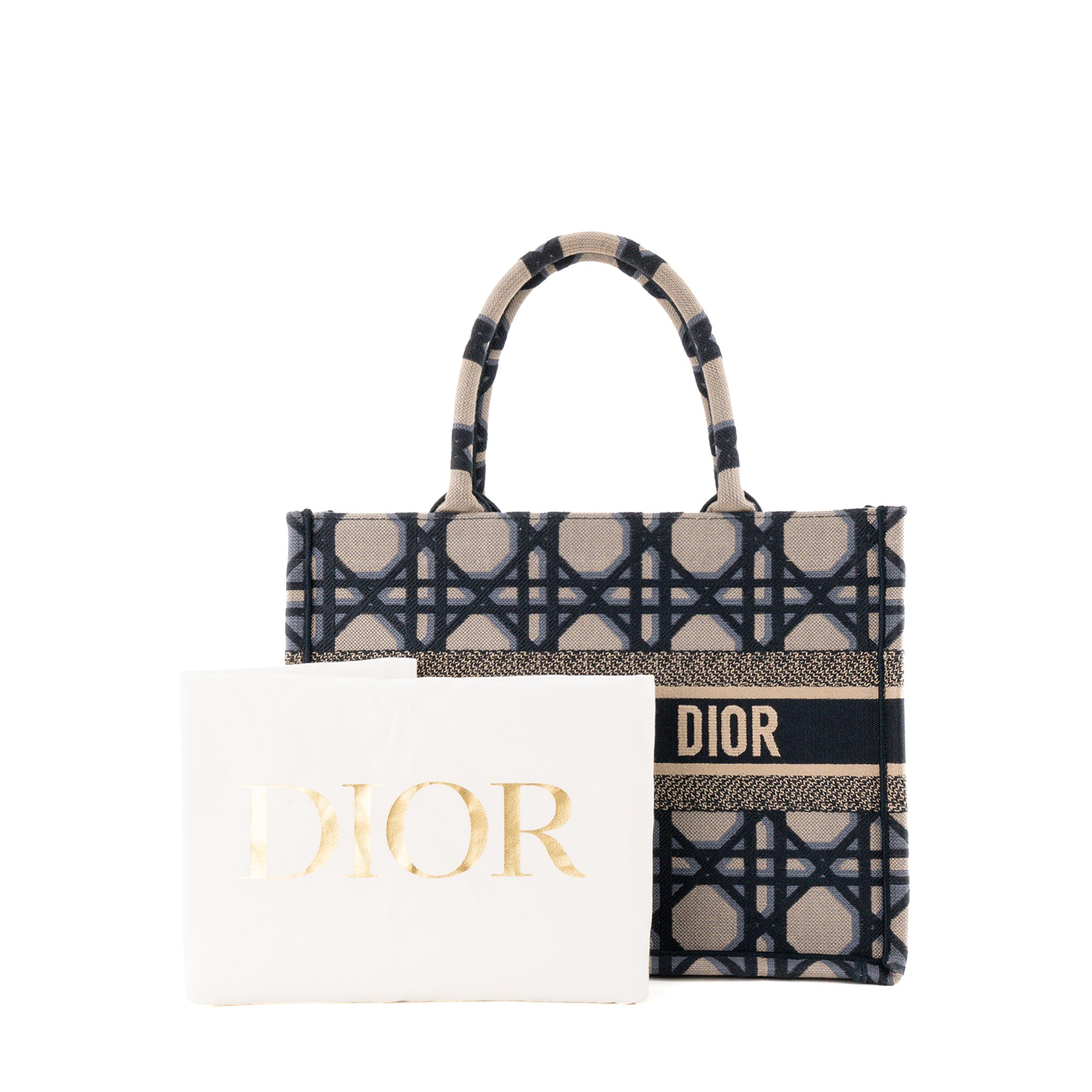 DIOR - Sac cabas BookTote moyen Dior en toile grise et bleu