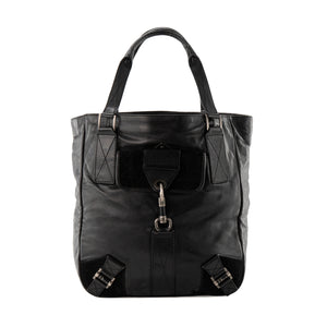 DIOR - Sac cabas Rebelle Dior cuir lisse noir vintage