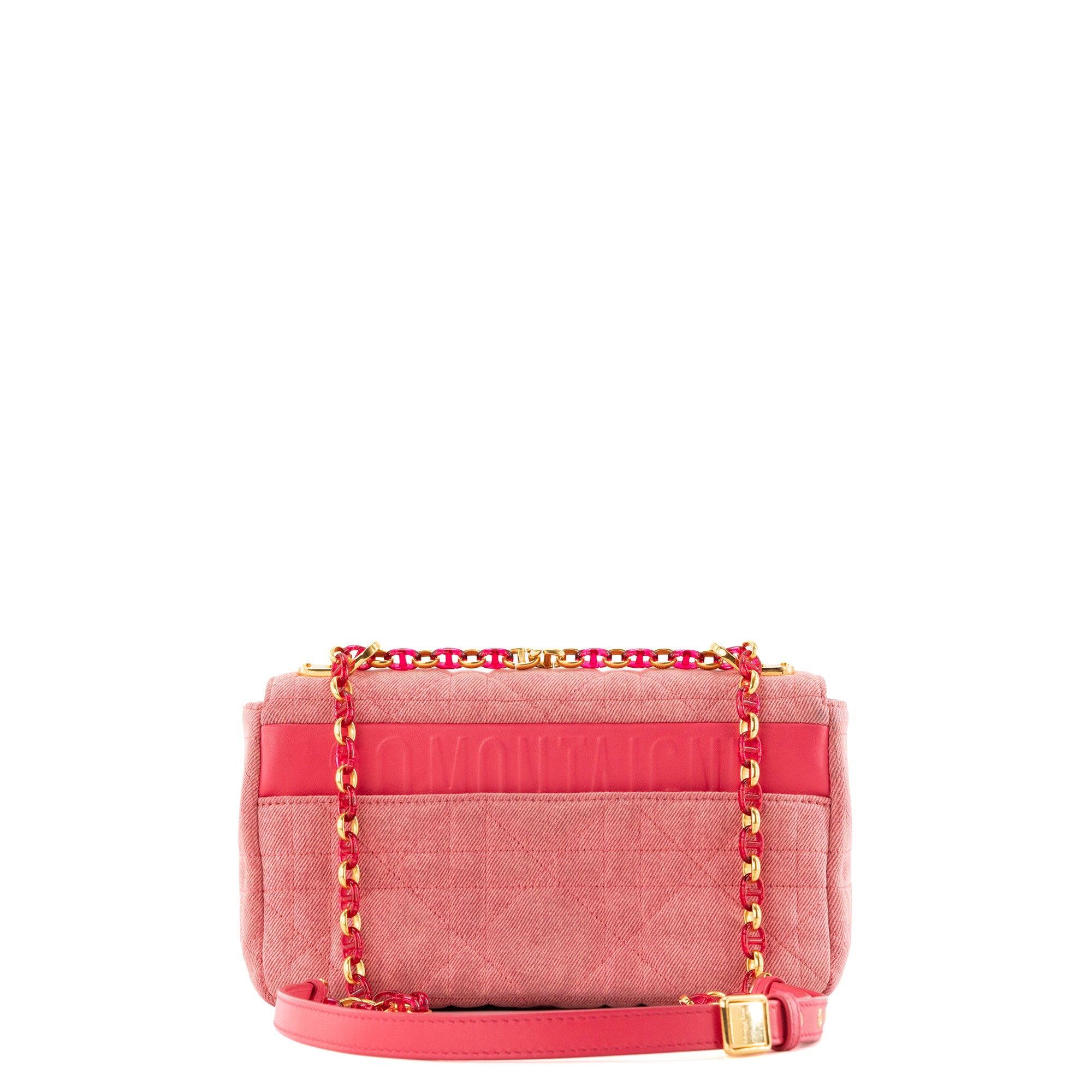 DIOR - Sac à bandoulière Caro medium Dior en denim rose