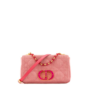DIOR - Sac à bandoulière Caro medium Dior en denim rose