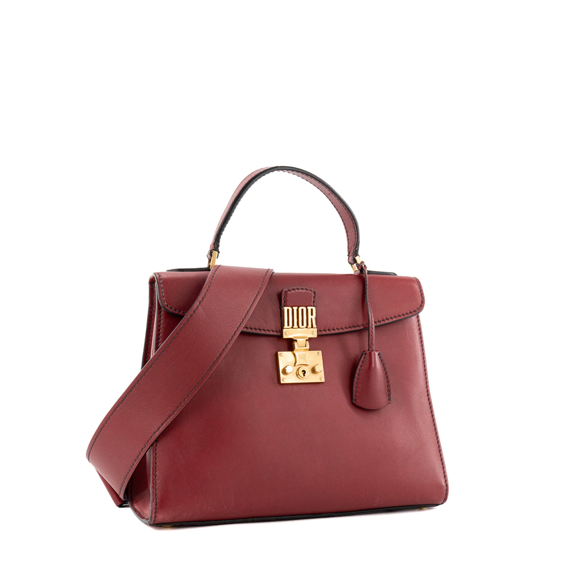 DIOR - Sac à bandoulière Dioraddict Dior en cuir lisse cuir bordeaux