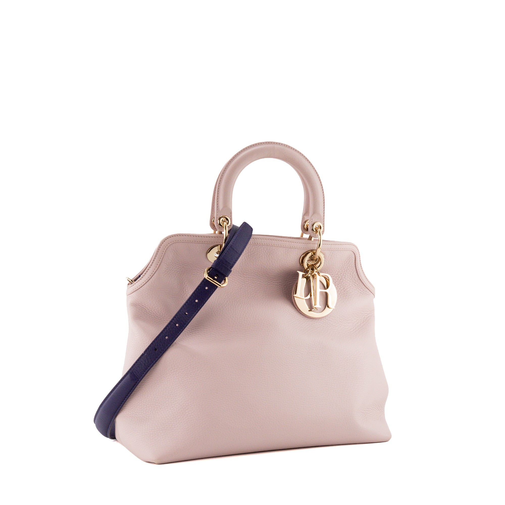 DIOR - Sac Cabas à bandoulière Diorissimo Large Dior en cuir grainé rose et violet
