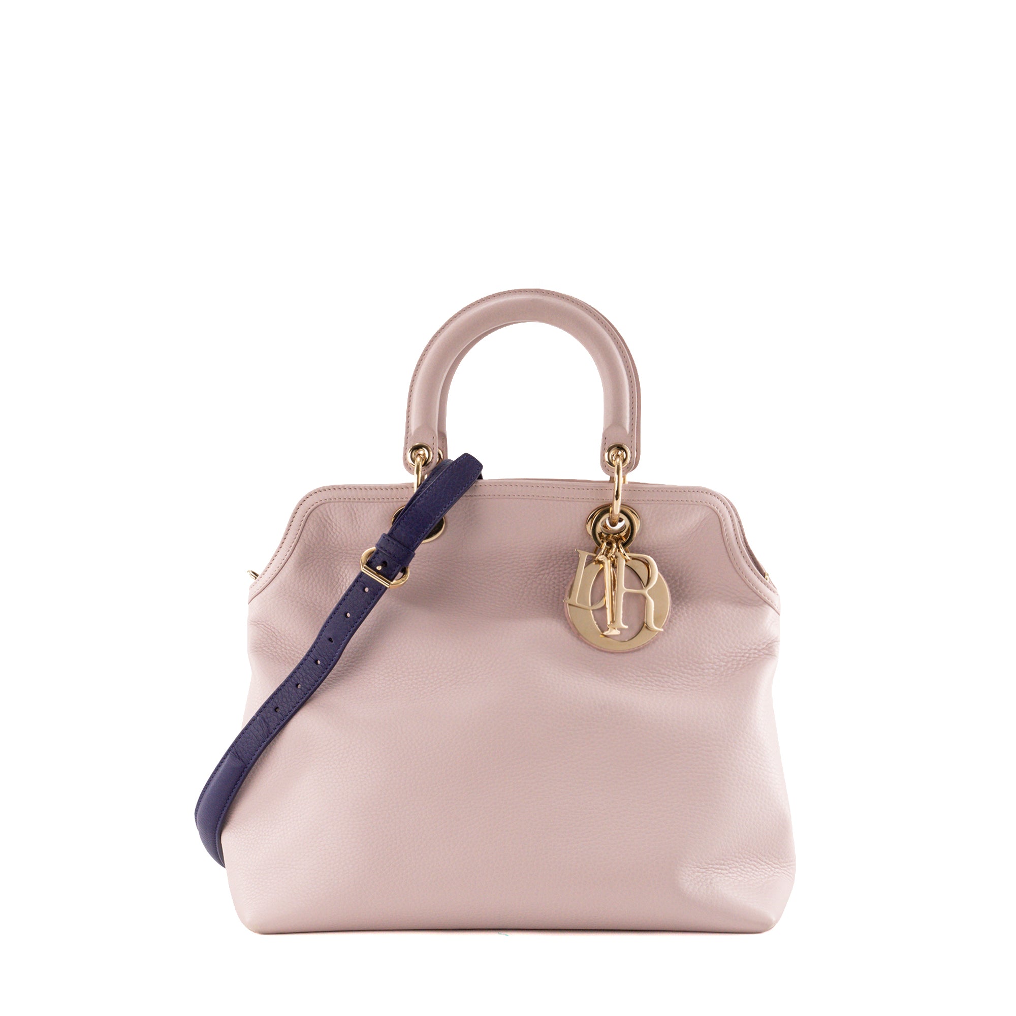 DIOR - Sac Cabas à bandoulière Diorissimo Large Dior en cuir grainé rose et violet