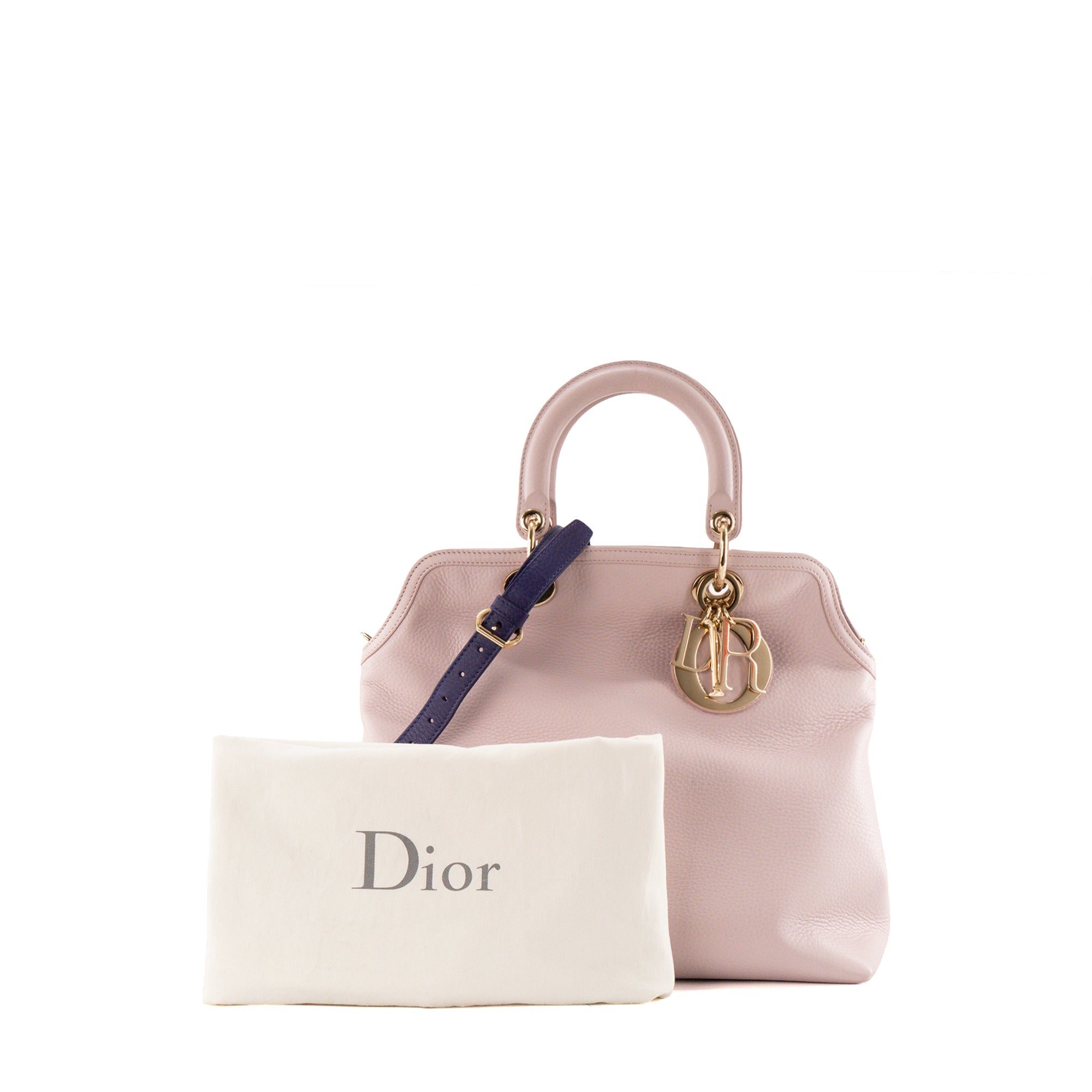 DIOR - Sac Cabas à bandoulière Diorissimo Large Dior en cuir grainé rose et violet