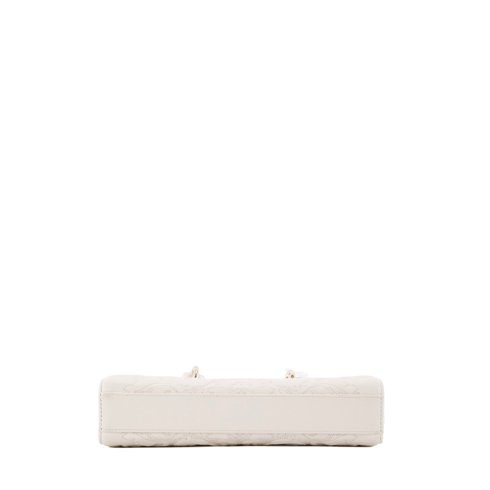 DIOR - Sac à bandoulière D-Joy Dior en cuir ivoire brodé édition limitée