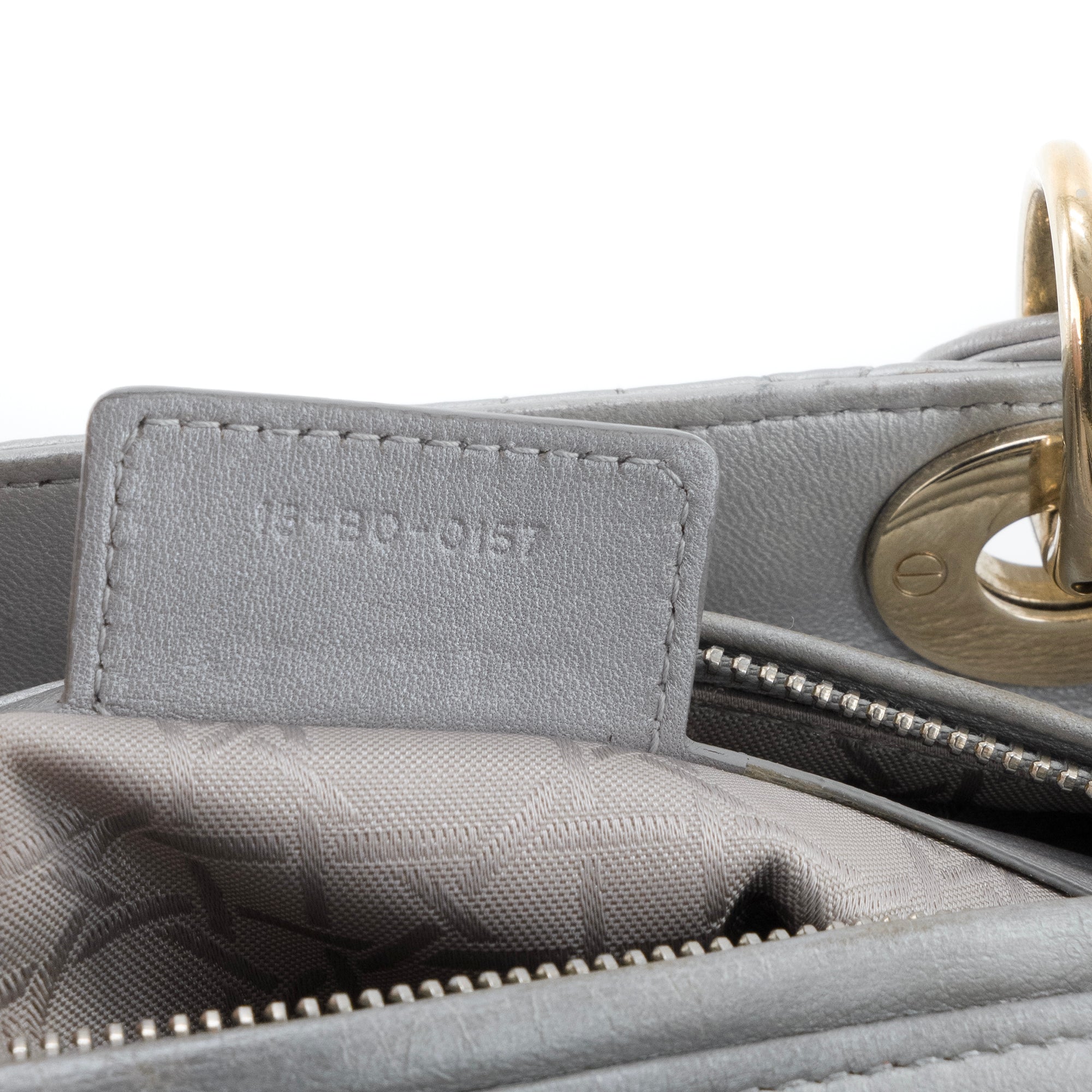 DIOR - Sac Lady Dior medium Dior en cuir cannage argenté