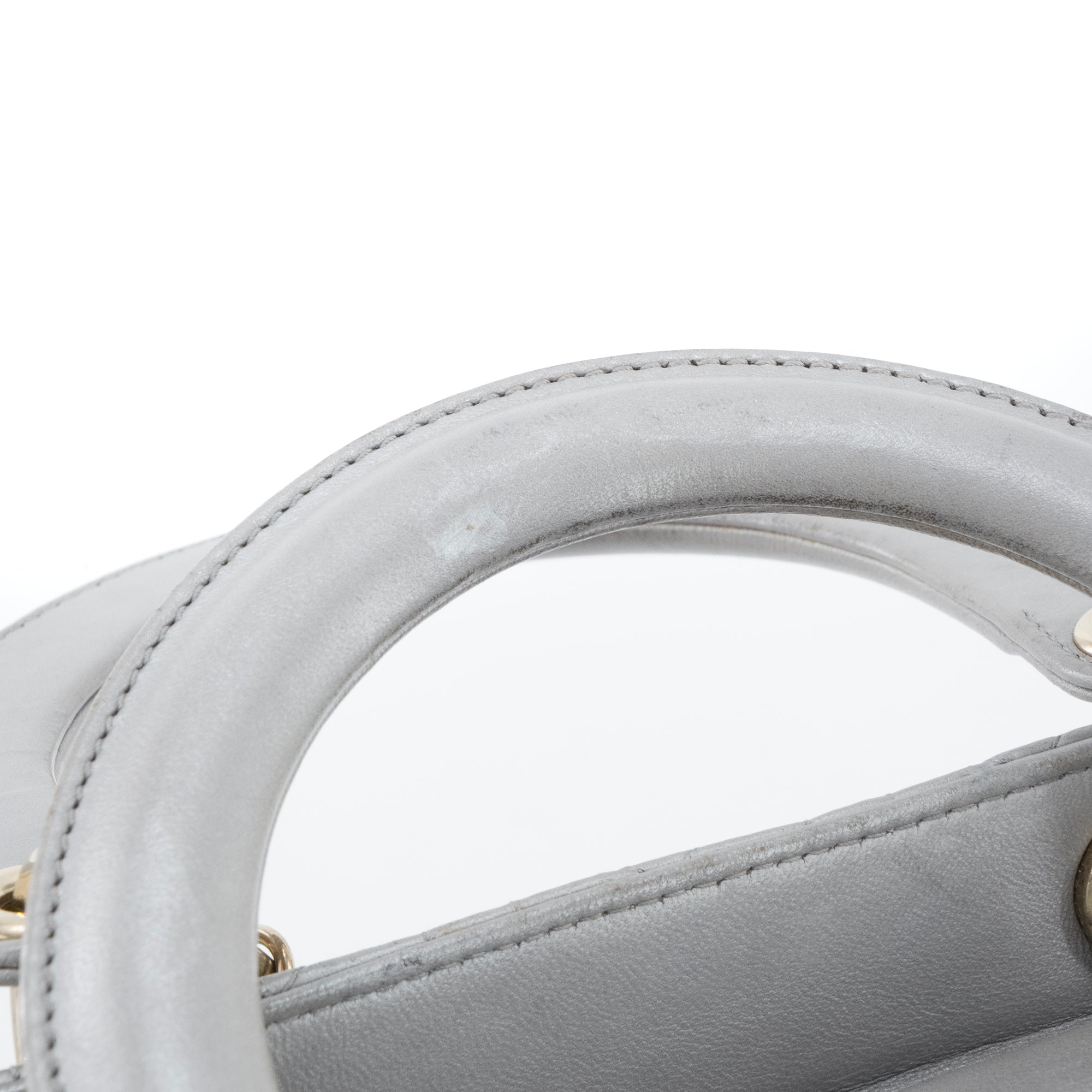 DIOR - Sac Lady Dior medium Dior en cuir cannage argenté