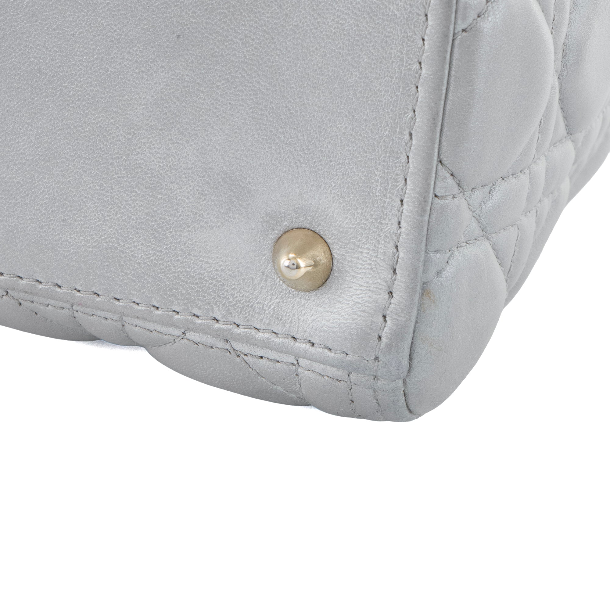 DIOR - Sac Lady Dior medium Dior en cuir cannage argenté