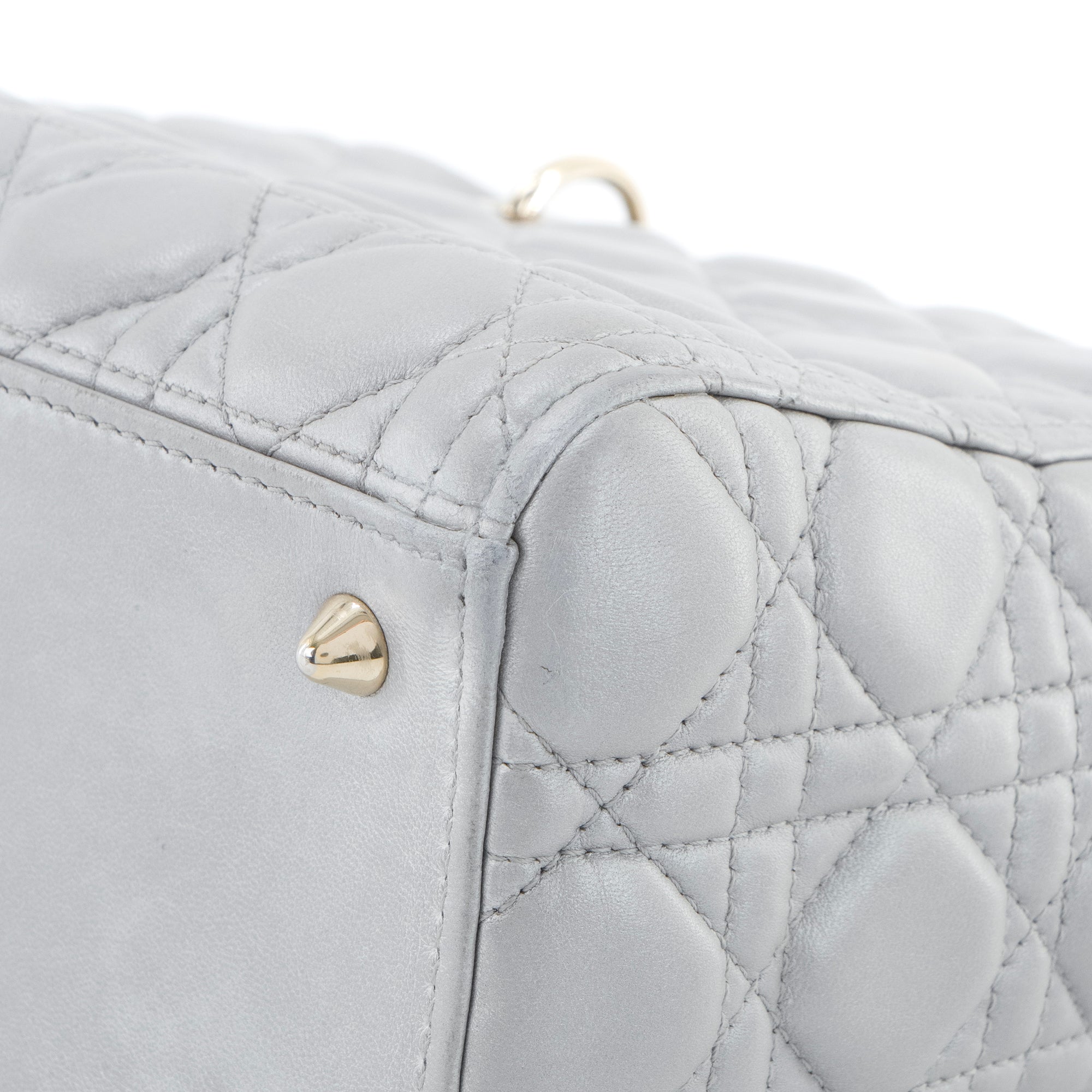 DIOR - Sac Lady Dior medium Dior en cuir cannage argenté