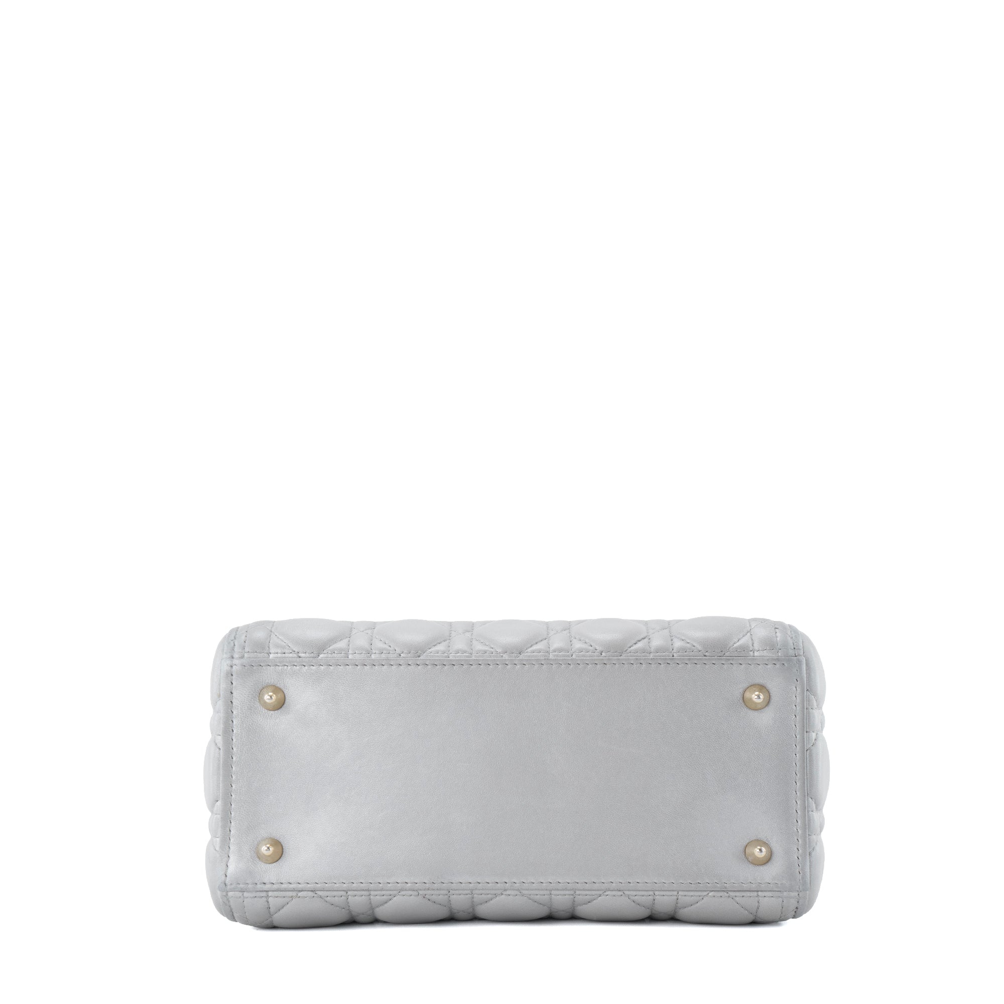 DIOR - Sac Lady Dior medium Dior en cuir cannage argenté