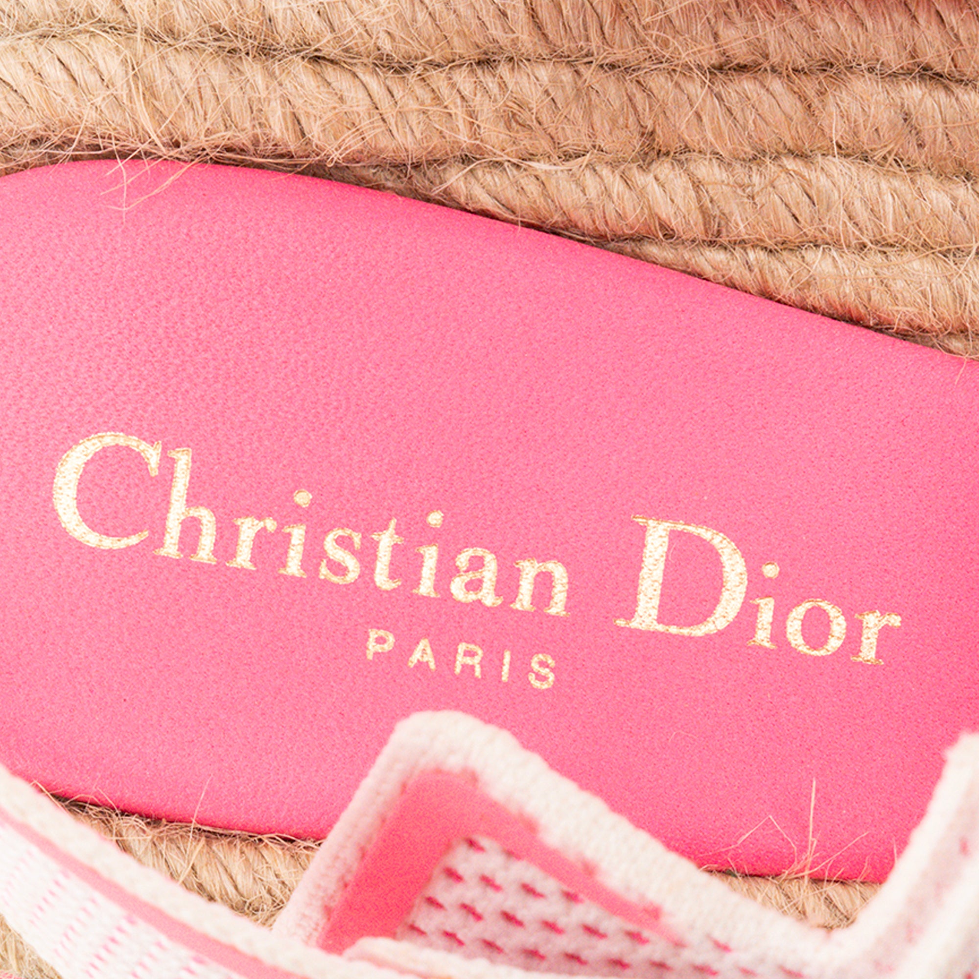 DIOR - Sandales Dioract Dior en toile et raphia rose (T41,5)