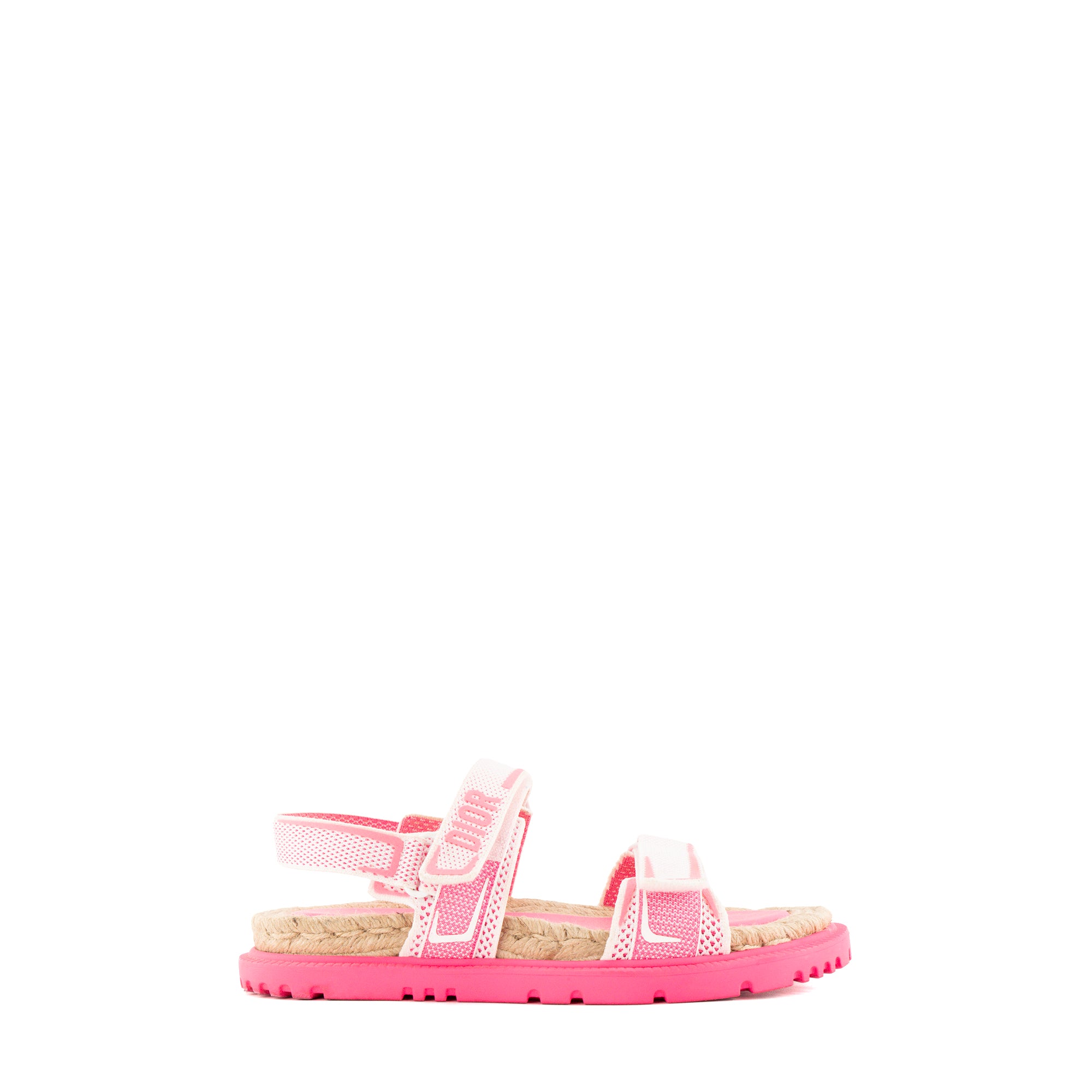 DIOR - Sandales Dioract Dior en toile et raphia rose (T41,5)