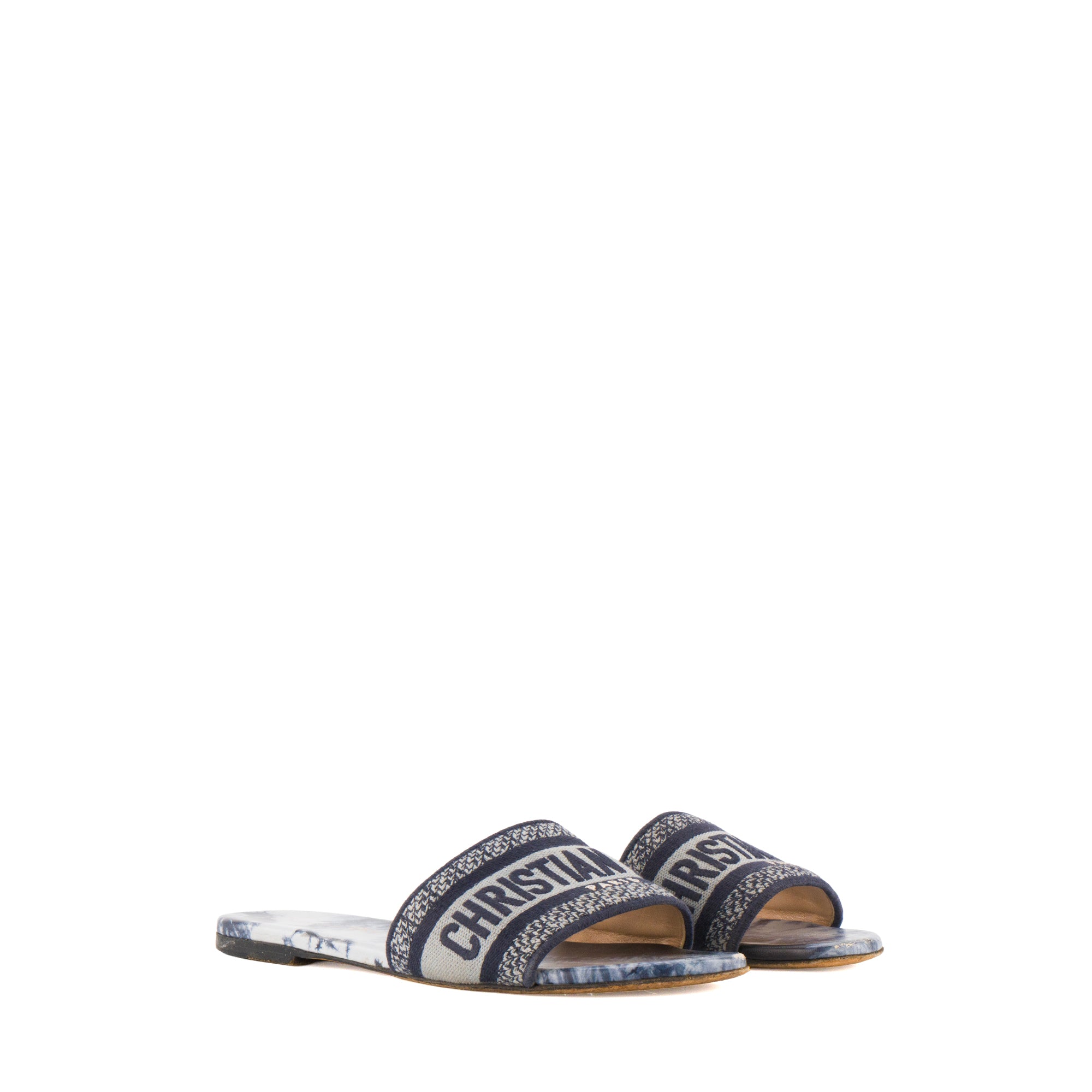 DIOR - Sandales Dway Dior en toile bleu marine (T35,5)