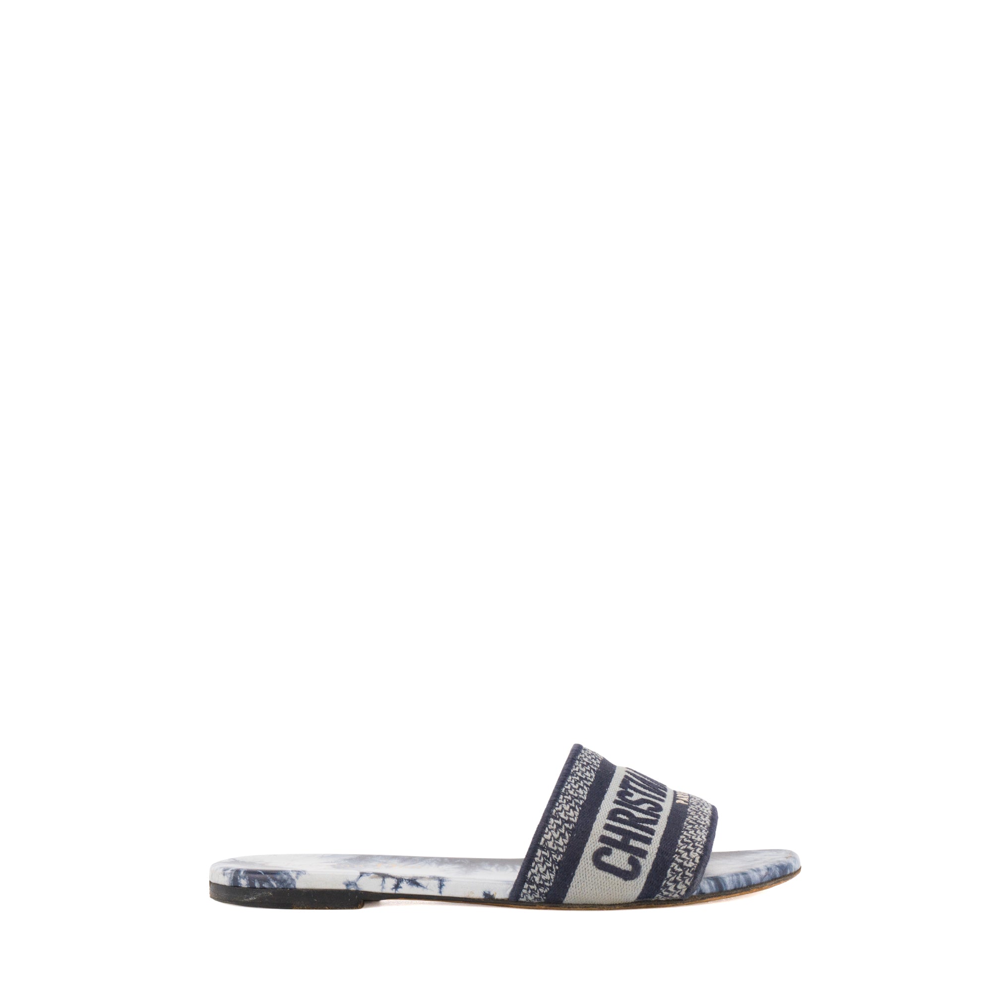 DIOR - Sandales Dway Dior en toile bleu marine (T35,5)