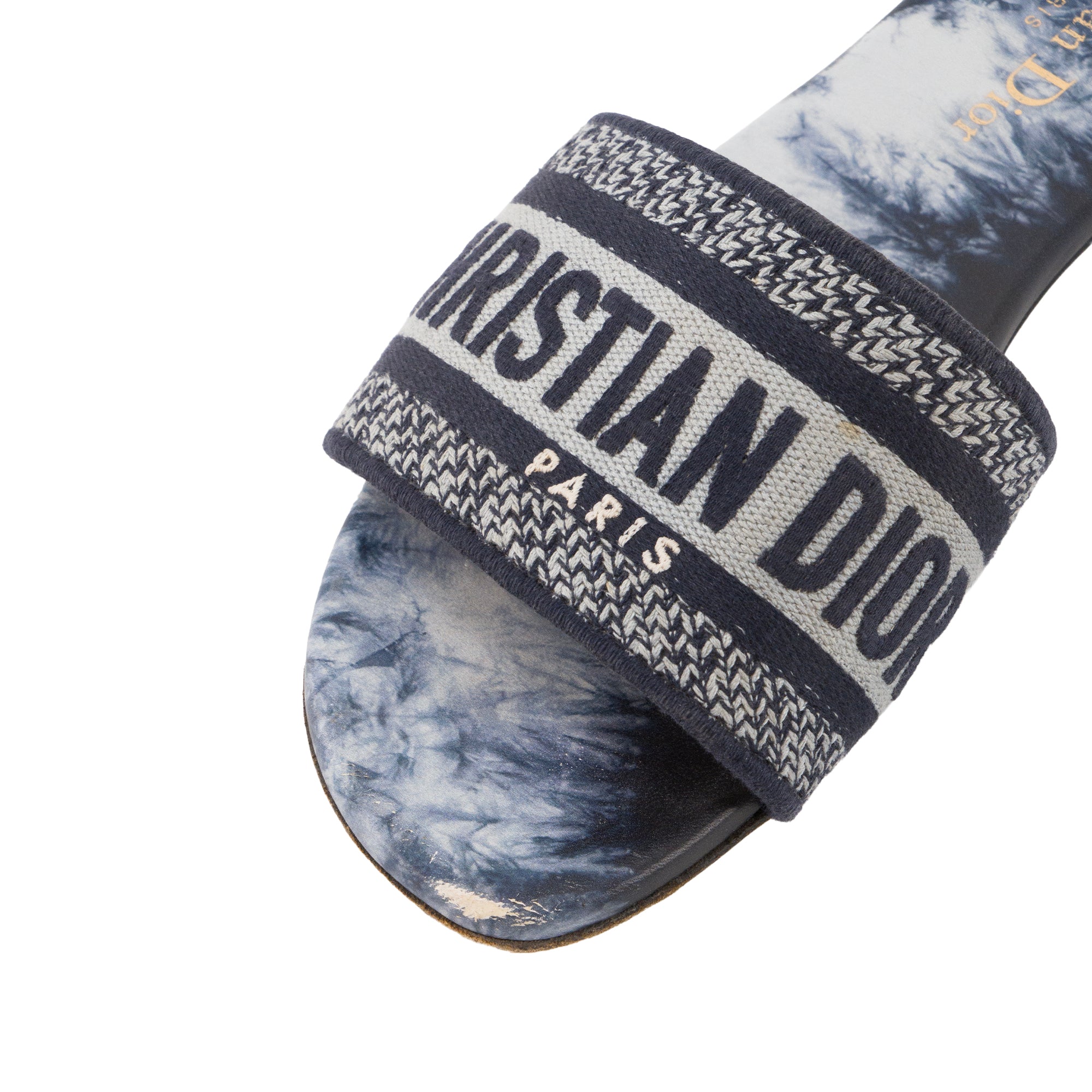 DIOR - Sandales Dway Dior en toile bleu marine (T35,5)