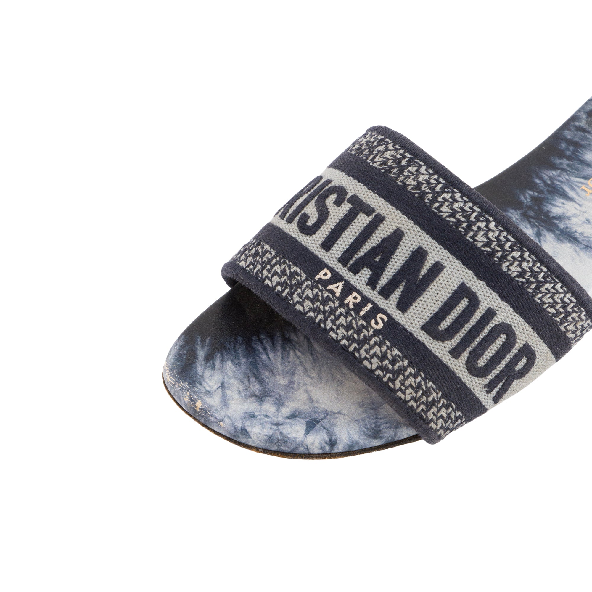 DIOR - Sandales Dway Dior en toile bleu marine (T35,5)
